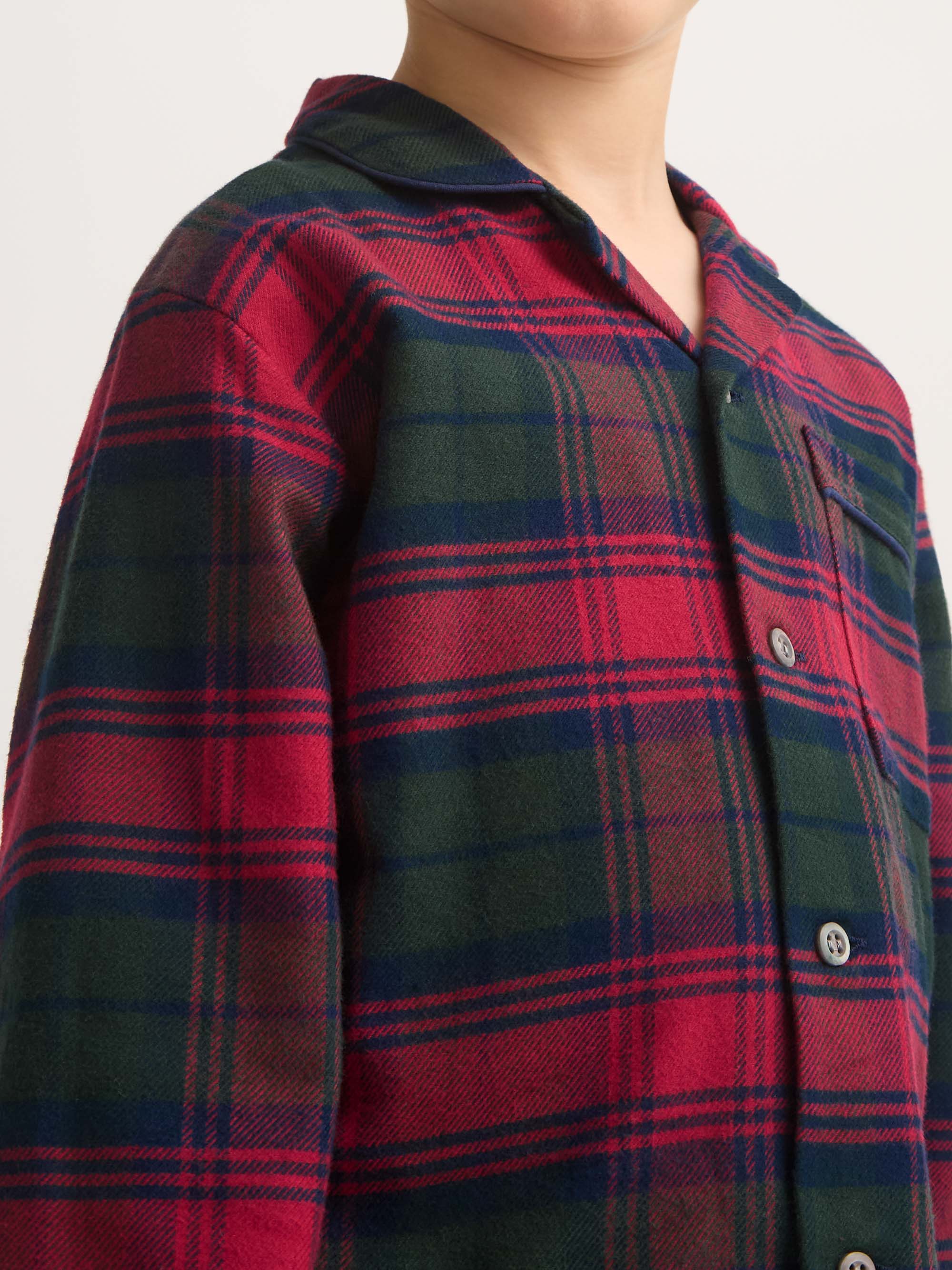 Kids' Pyjamas Kelburn Brushed Cotton Burgundy Red & Green Check