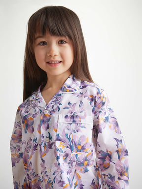 Kids' Pyjamas Cotton Batiste White Wildflower Print