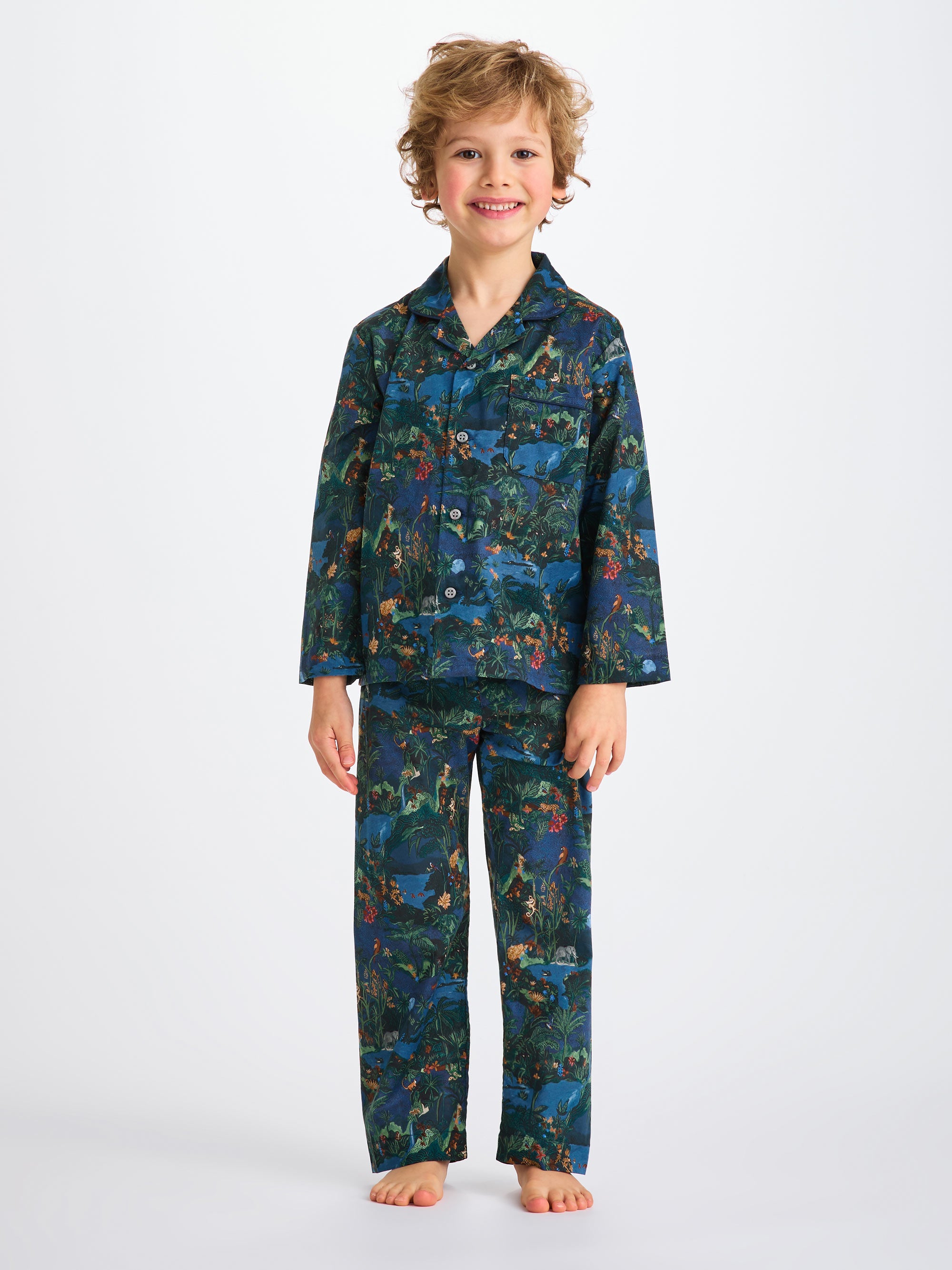 Kids' Pyjamas Cotton Batiste Multi Midnight Jungle Print