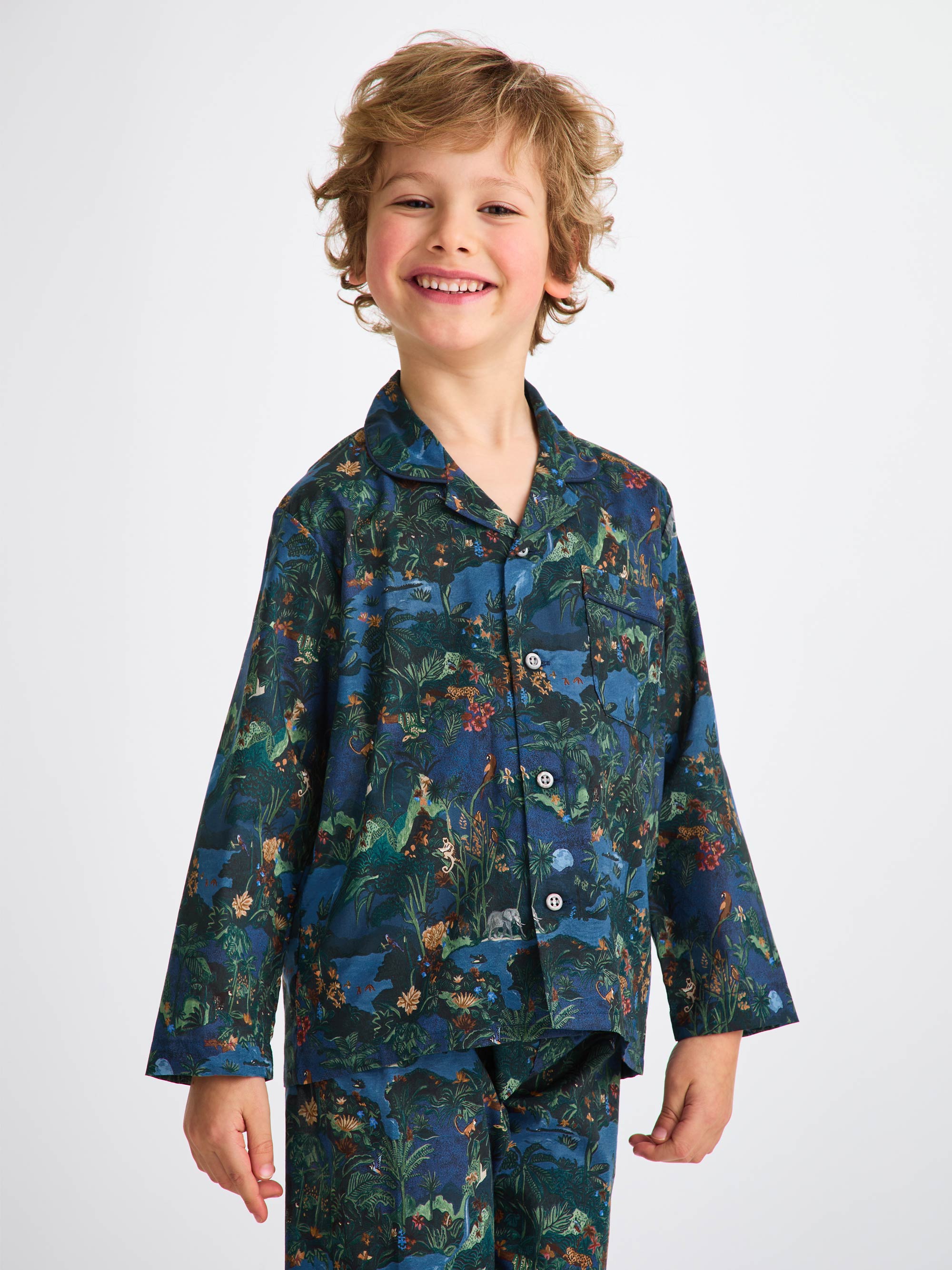 Kids' Pyjamas Cotton Batiste Multi Midnight Jungle Print