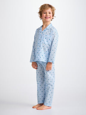 Kids' Pyjamas Cotton Batiste Blue Elephant Print