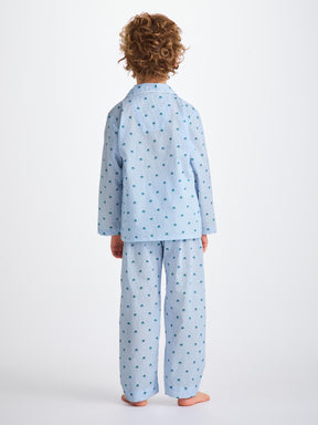 Kids' Pyjamas Cotton Batiste Blue Elephant Print