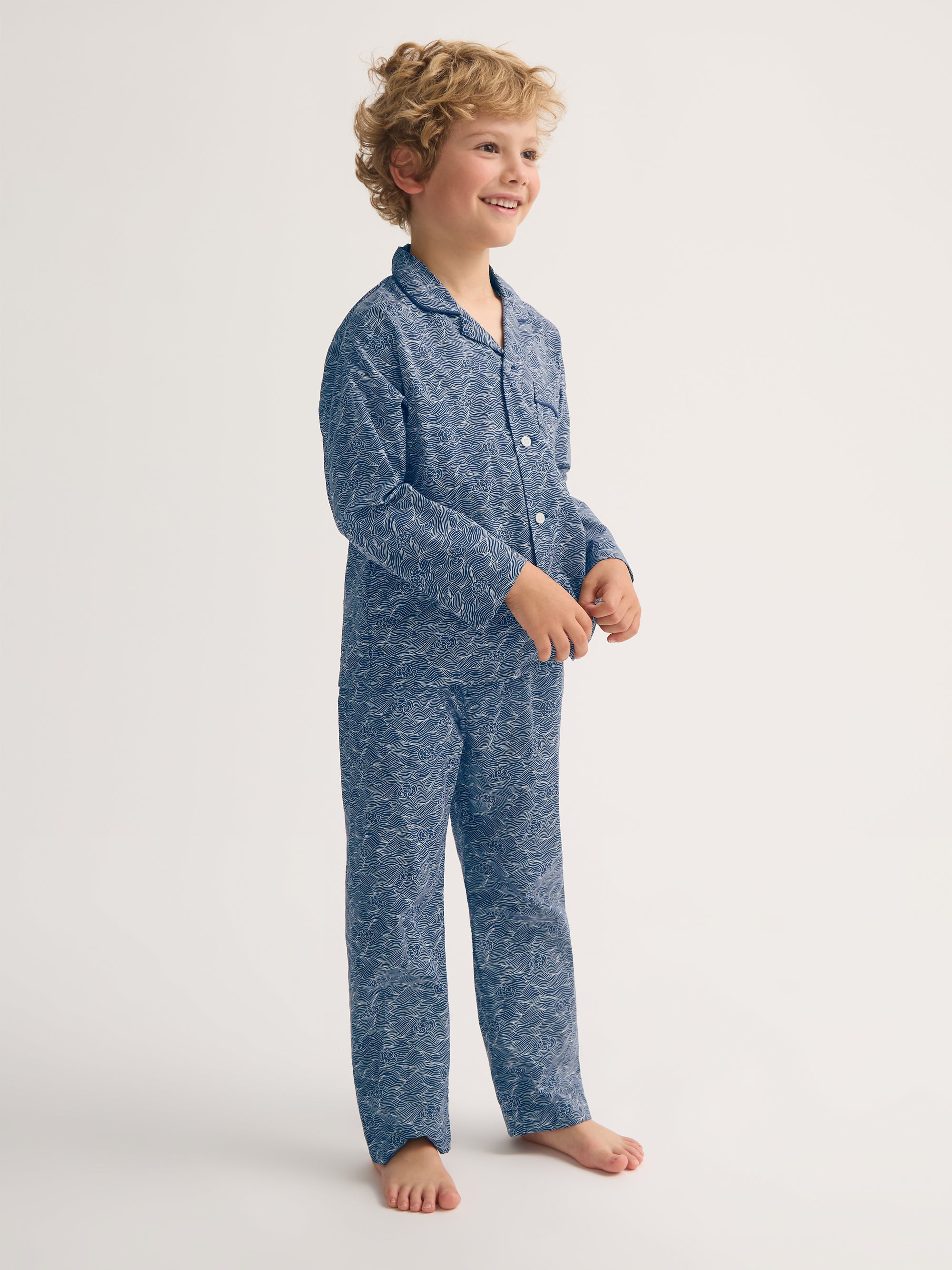 Kids' Pyjamas Cotton Batiste Navy Blue Night Sky Print
