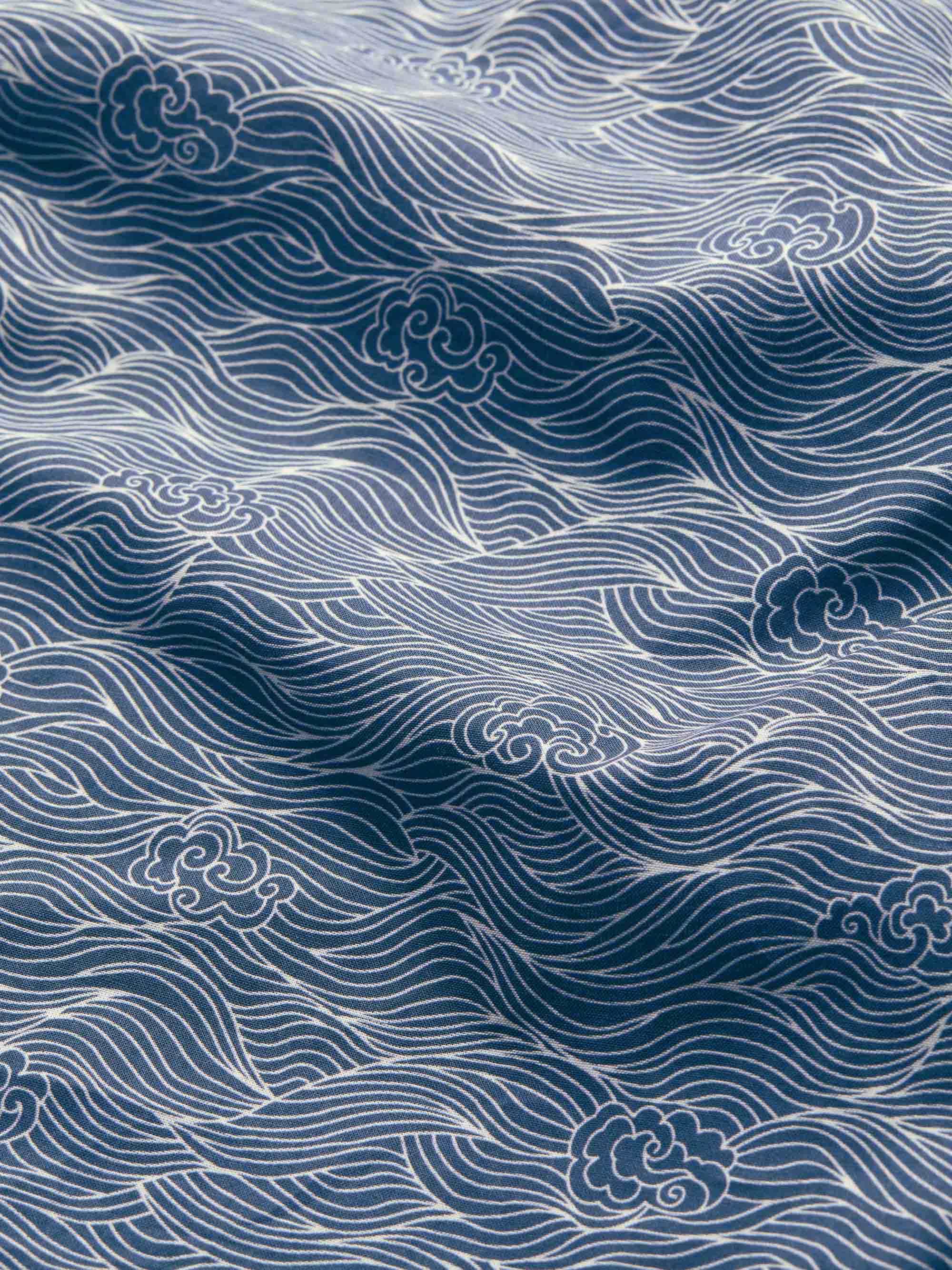 Men's Lounge Trousers Cotton Batiste Navy Blue Night Sky Print