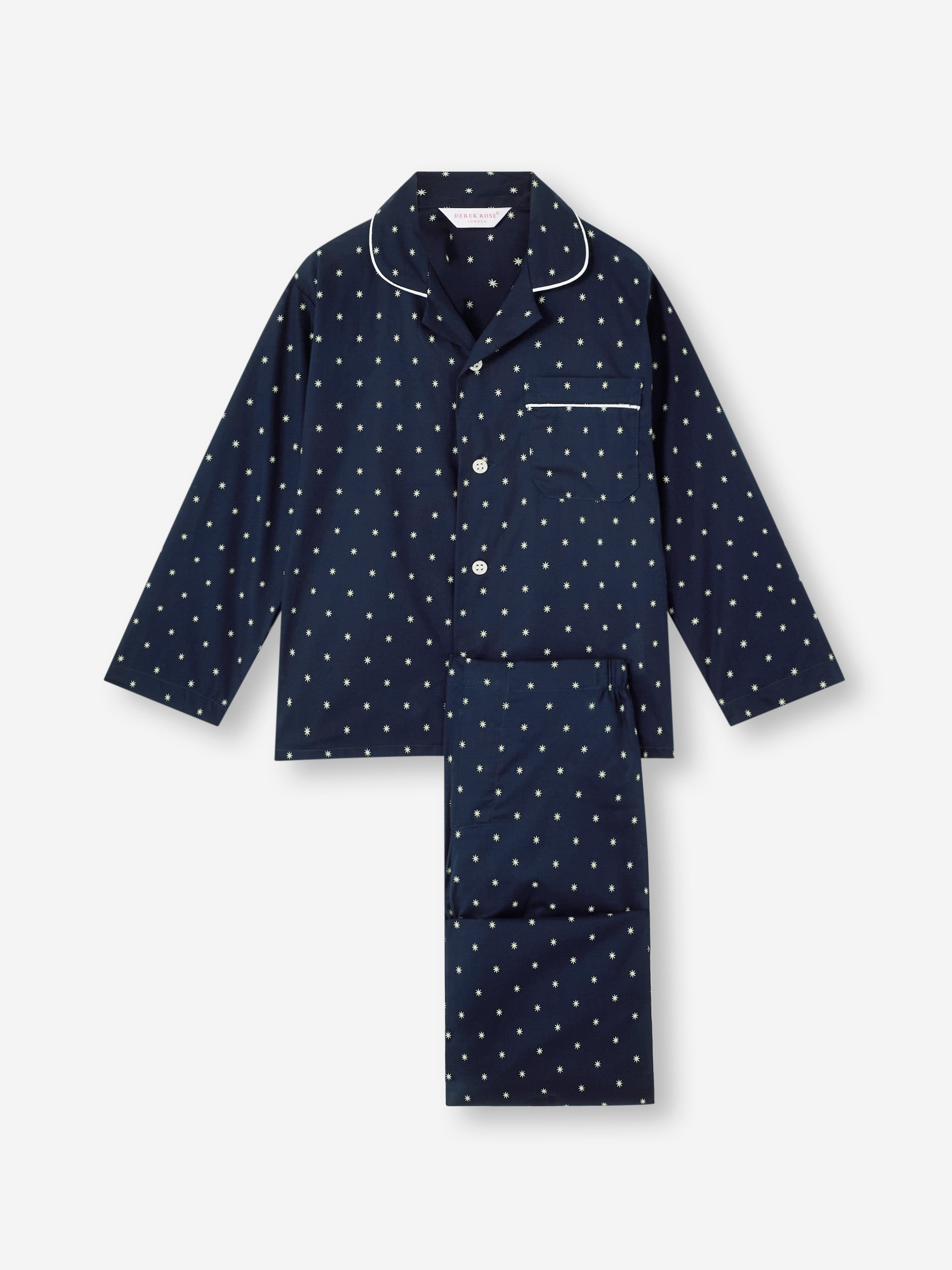Kids' Pyjamas Cotton Batiste Navy Blue Starburst Print