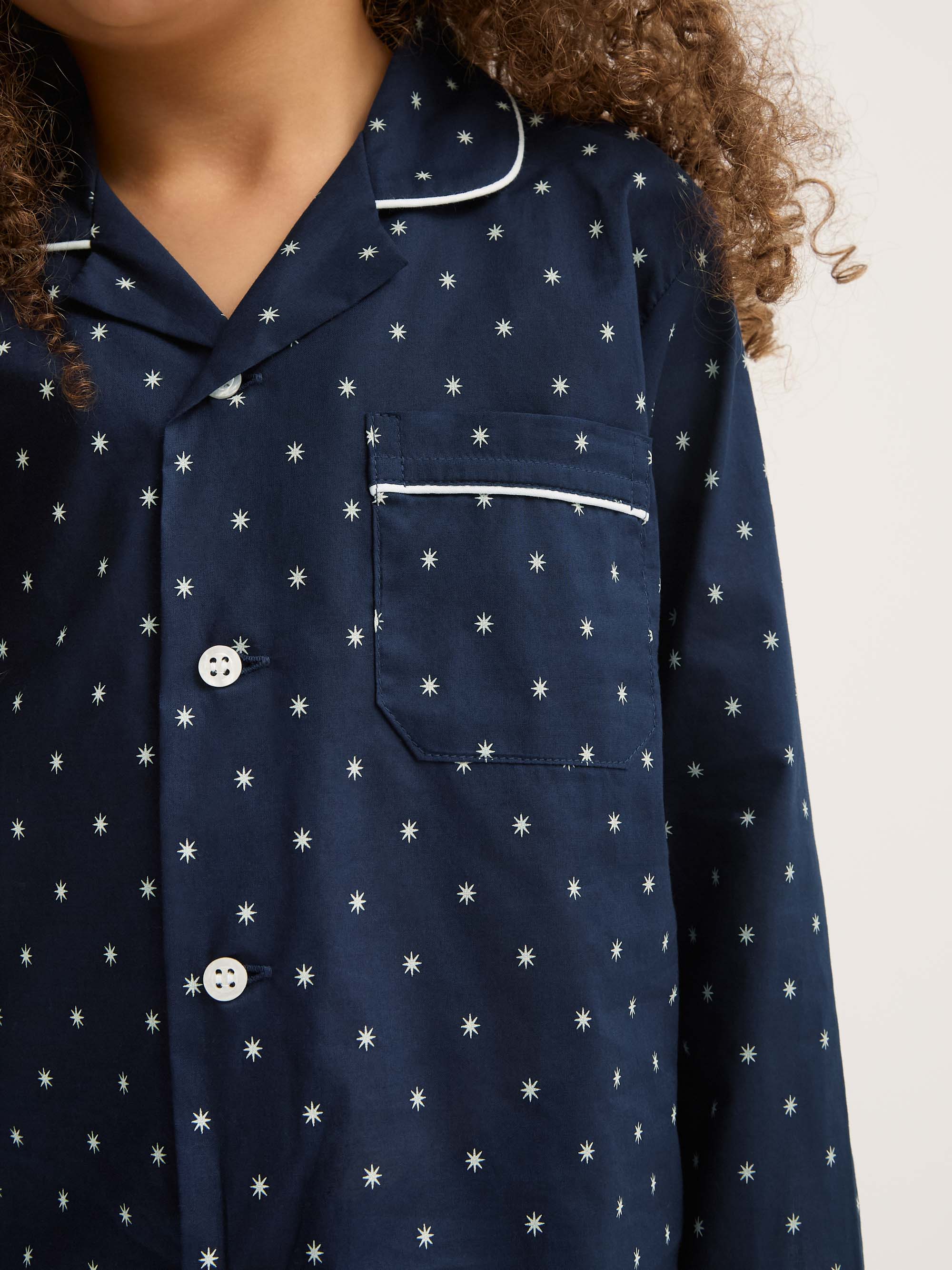 Kids' Pyjamas Cotton Batiste Navy Blue Starburst Print