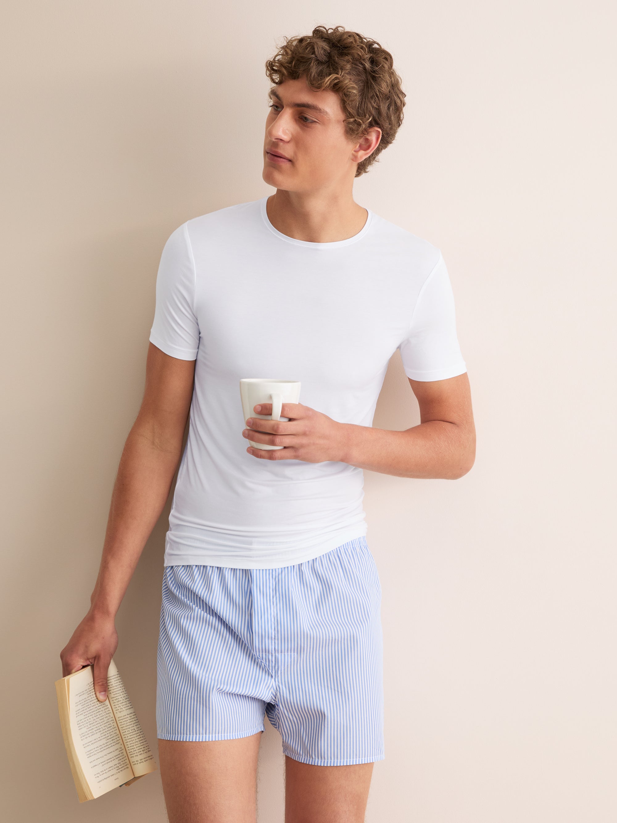 Men's Alex Micro Modal Crew Neck Undershirt White | Derek Rose