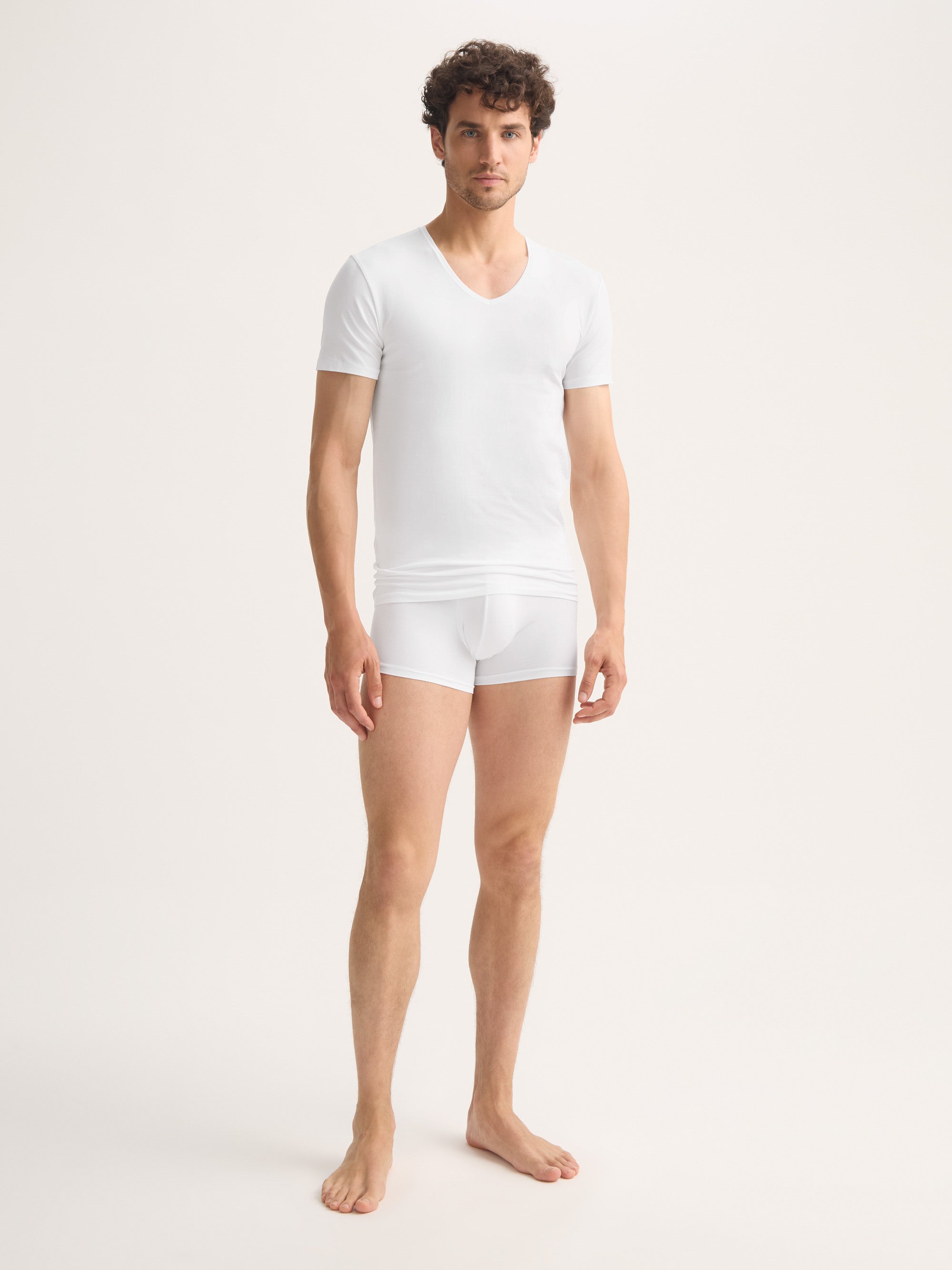 Men's Underwear V-Neck T-Shirt Jack Pima Cotton Stretch White
