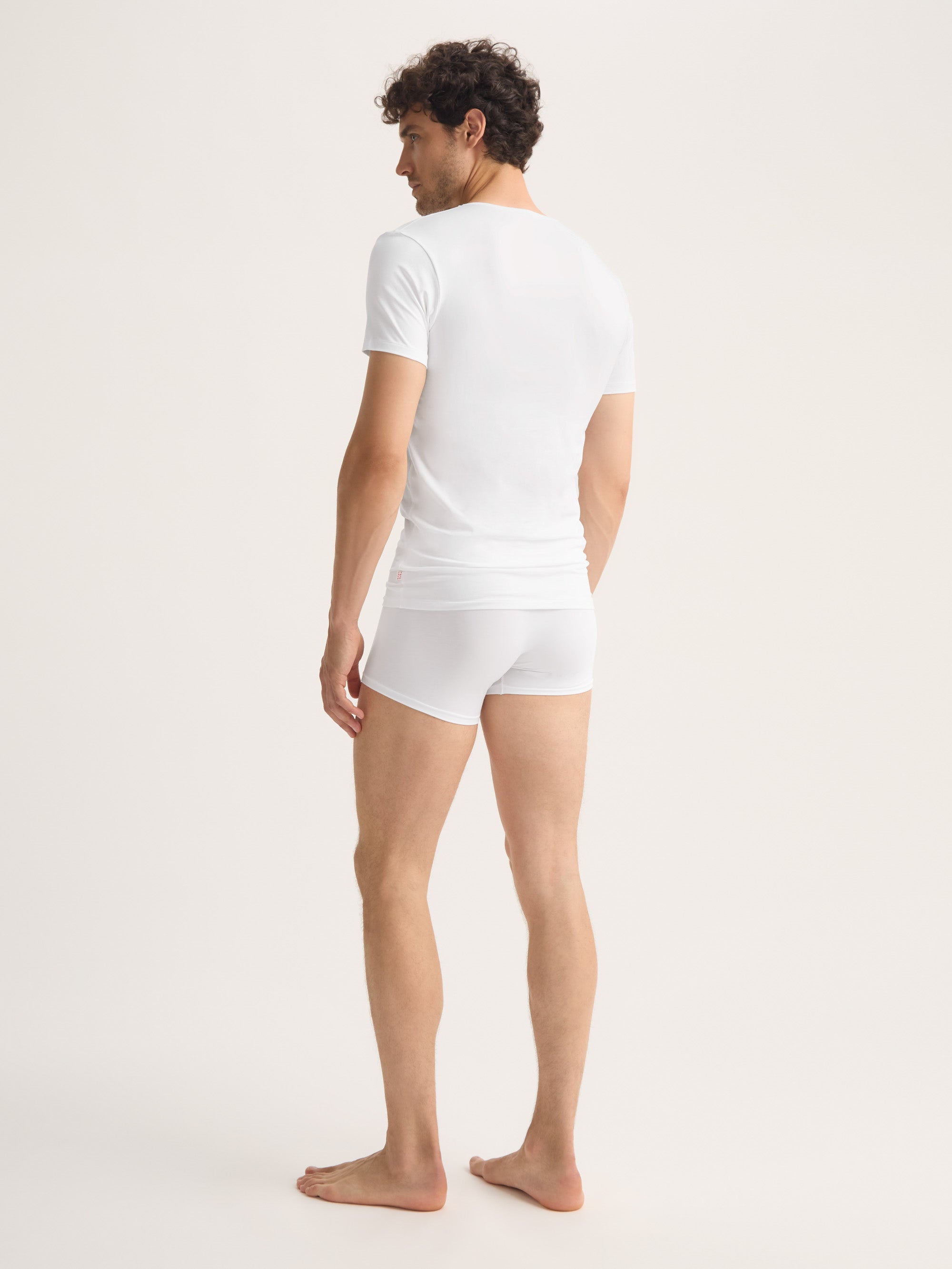 Men's Underwear V-Neck T-Shirt Jack Pima Cotton Stretch White