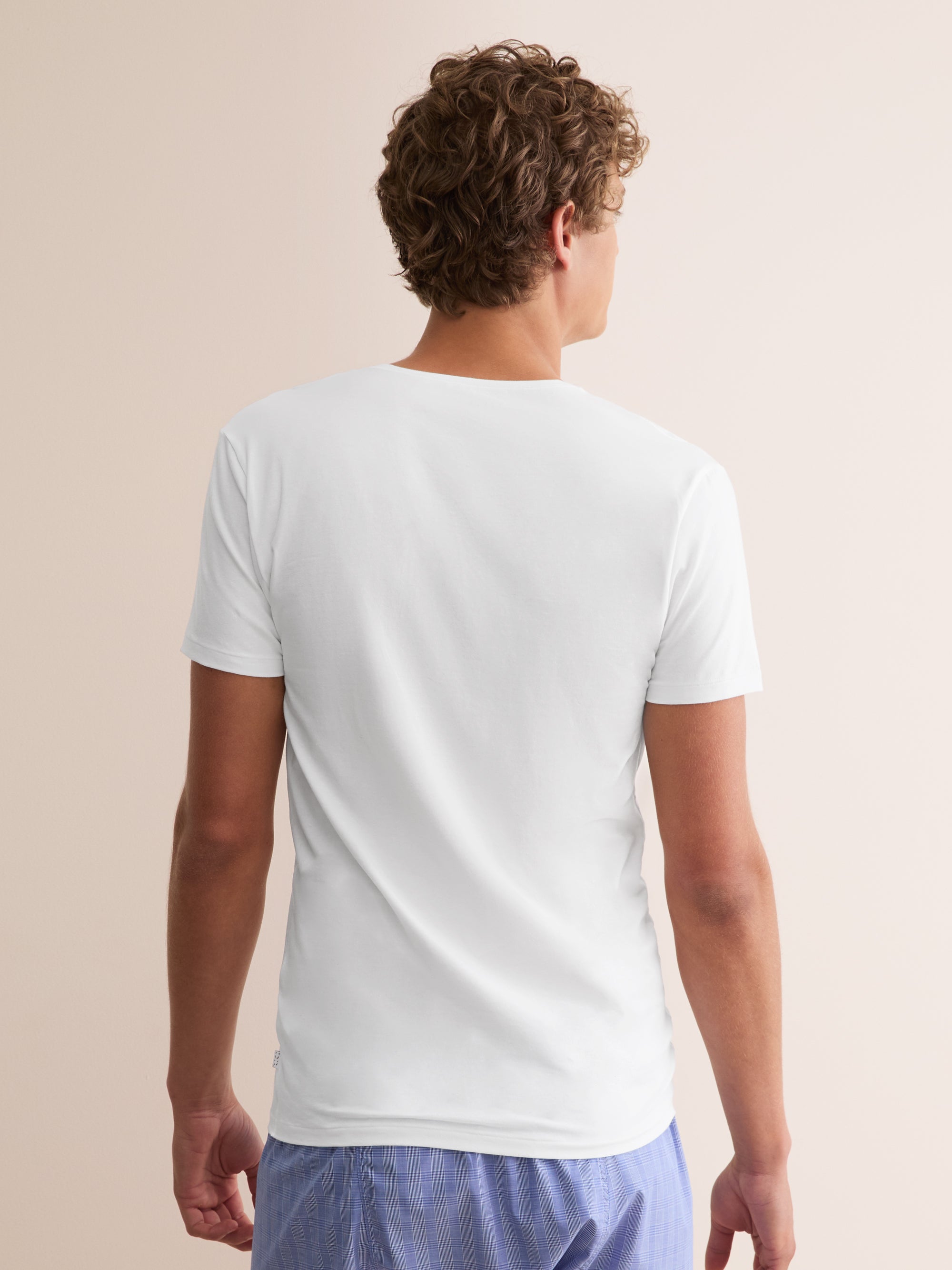 Men's Underwear V-Neck T-Shirt Jack Pima Cotton Stretch White