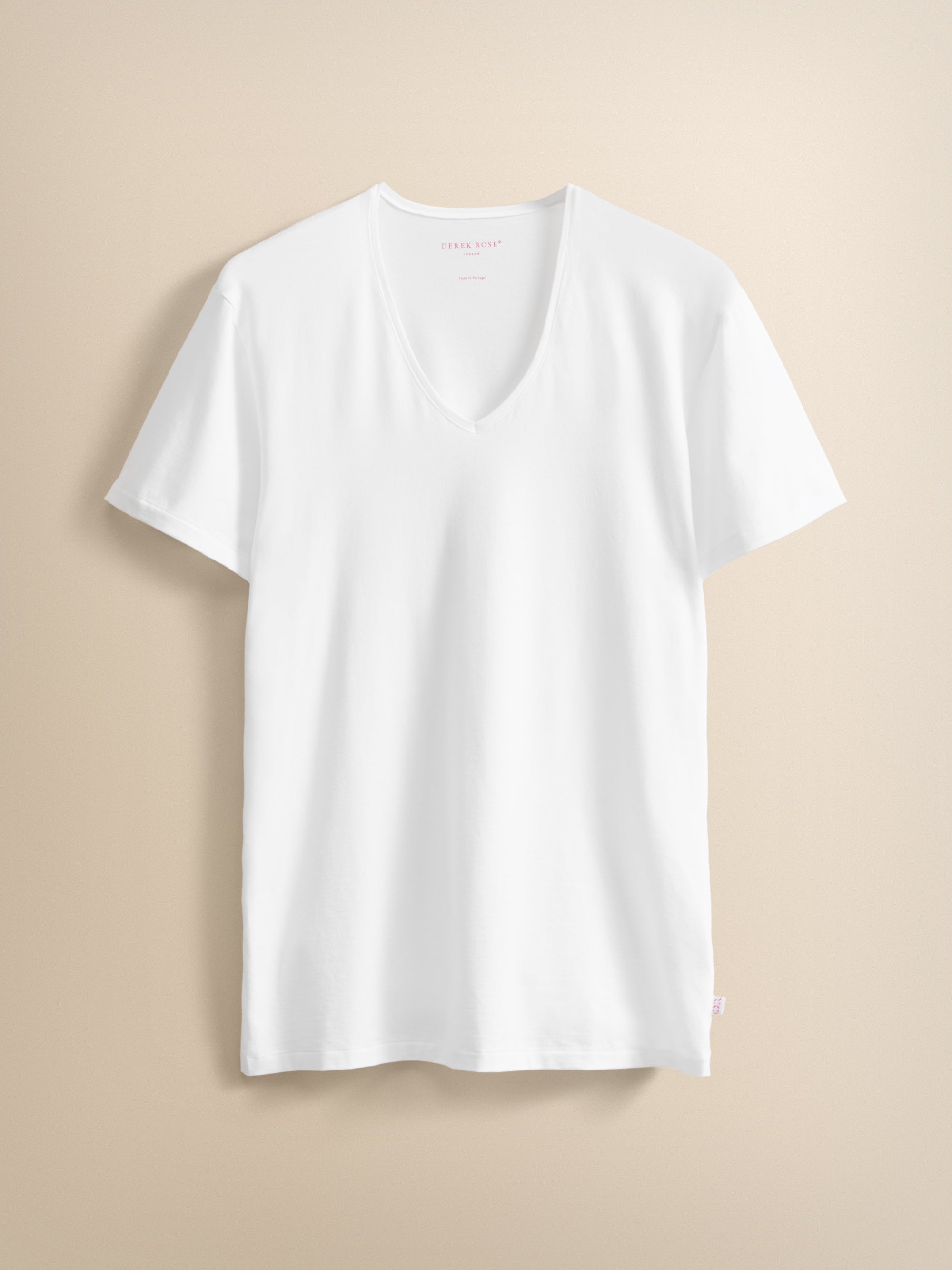 Men's Jack Pima Cotton V-Neck Undershirt White | Derek Rose