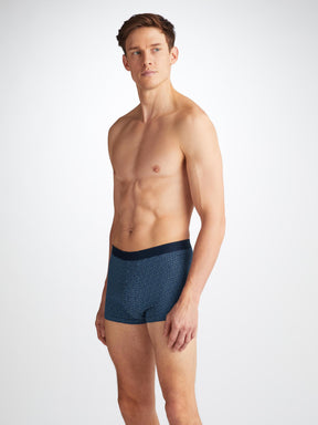 Men's Boxer Briefs Geometric 7 Pima Cotton Stretch Navy