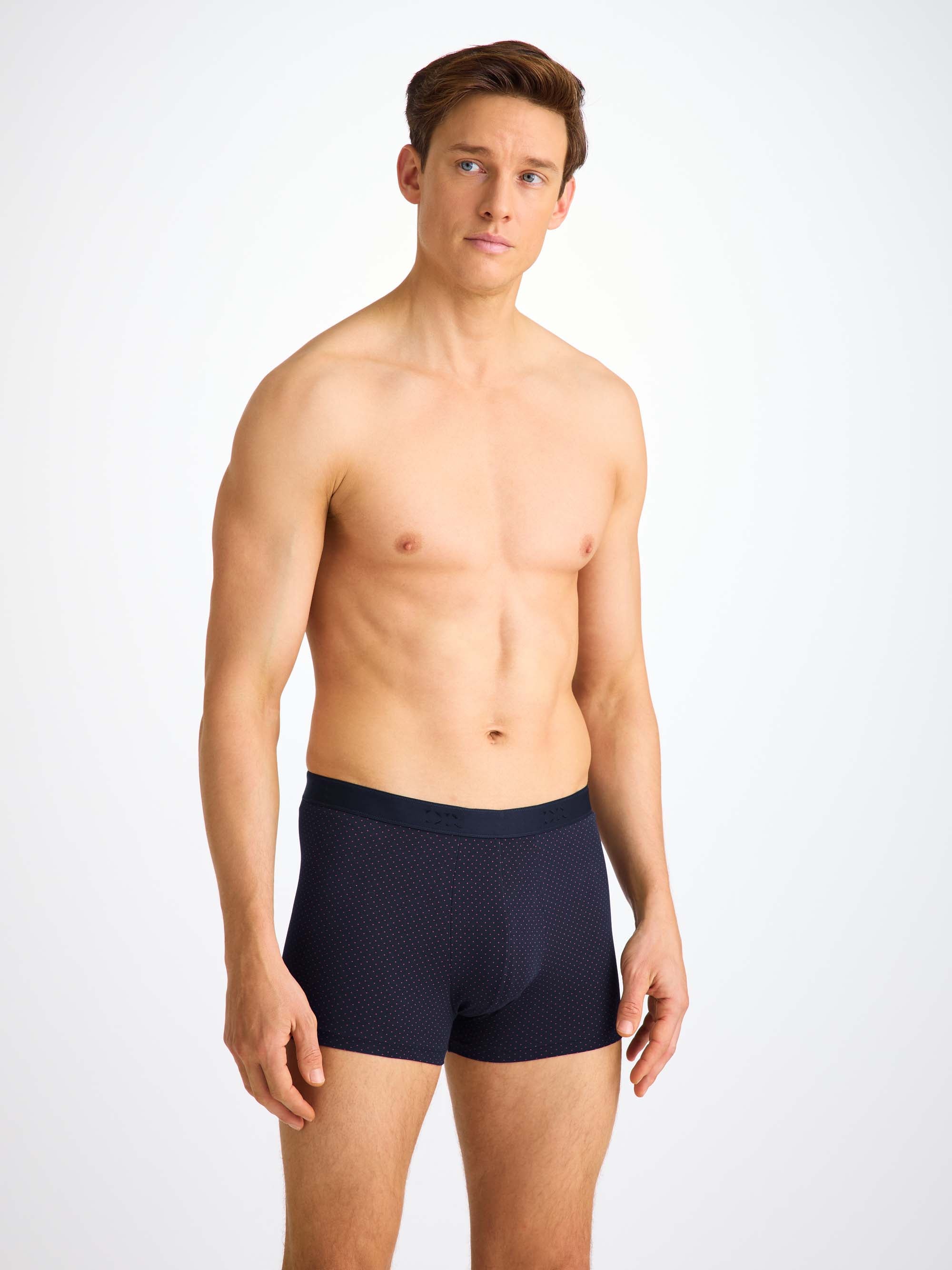 Men's Boxer Briefs Cotton Navy Micro Dot Print