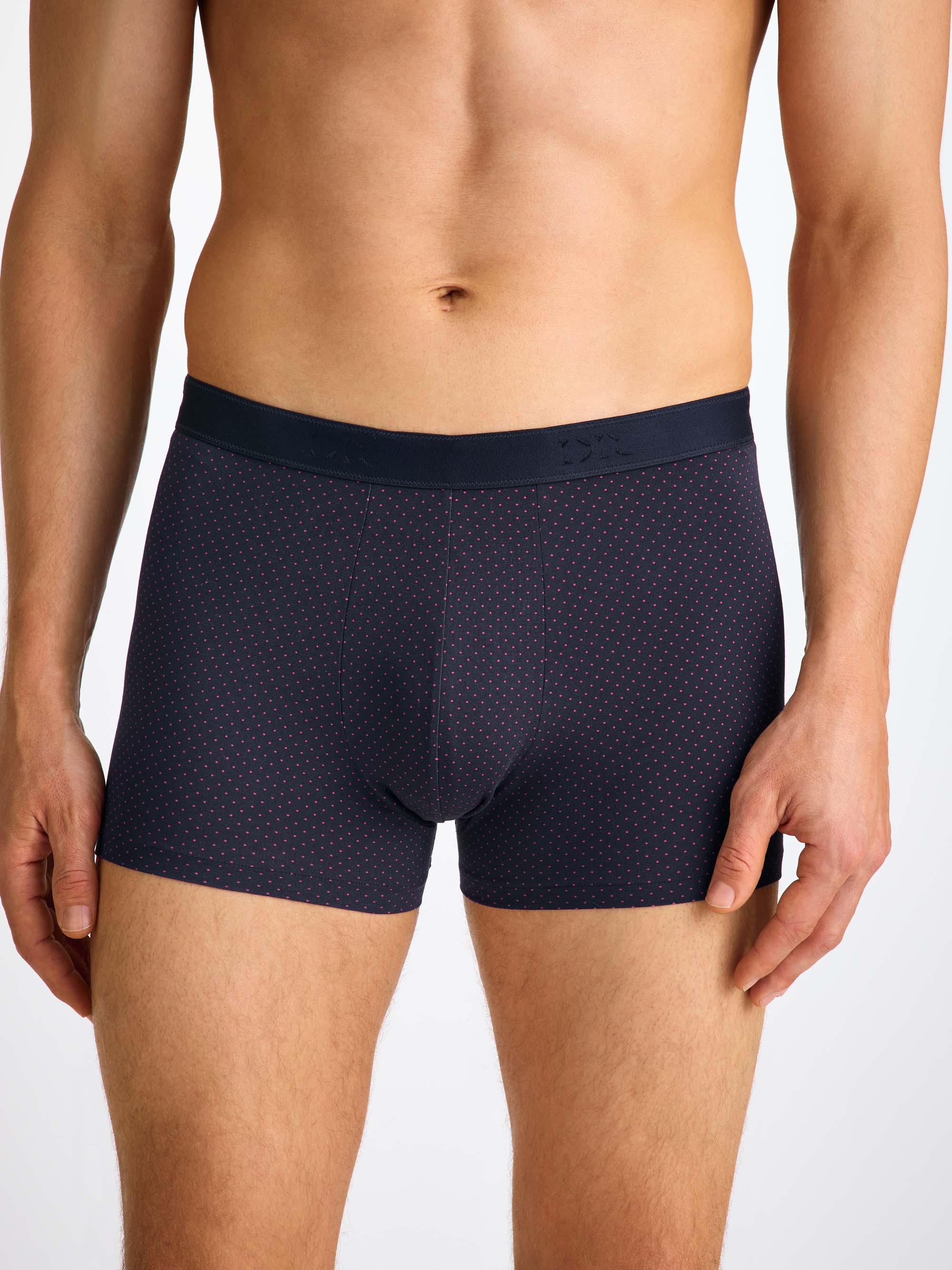 Men's Boxer Briefs Cotton Navy Micro Dot Print