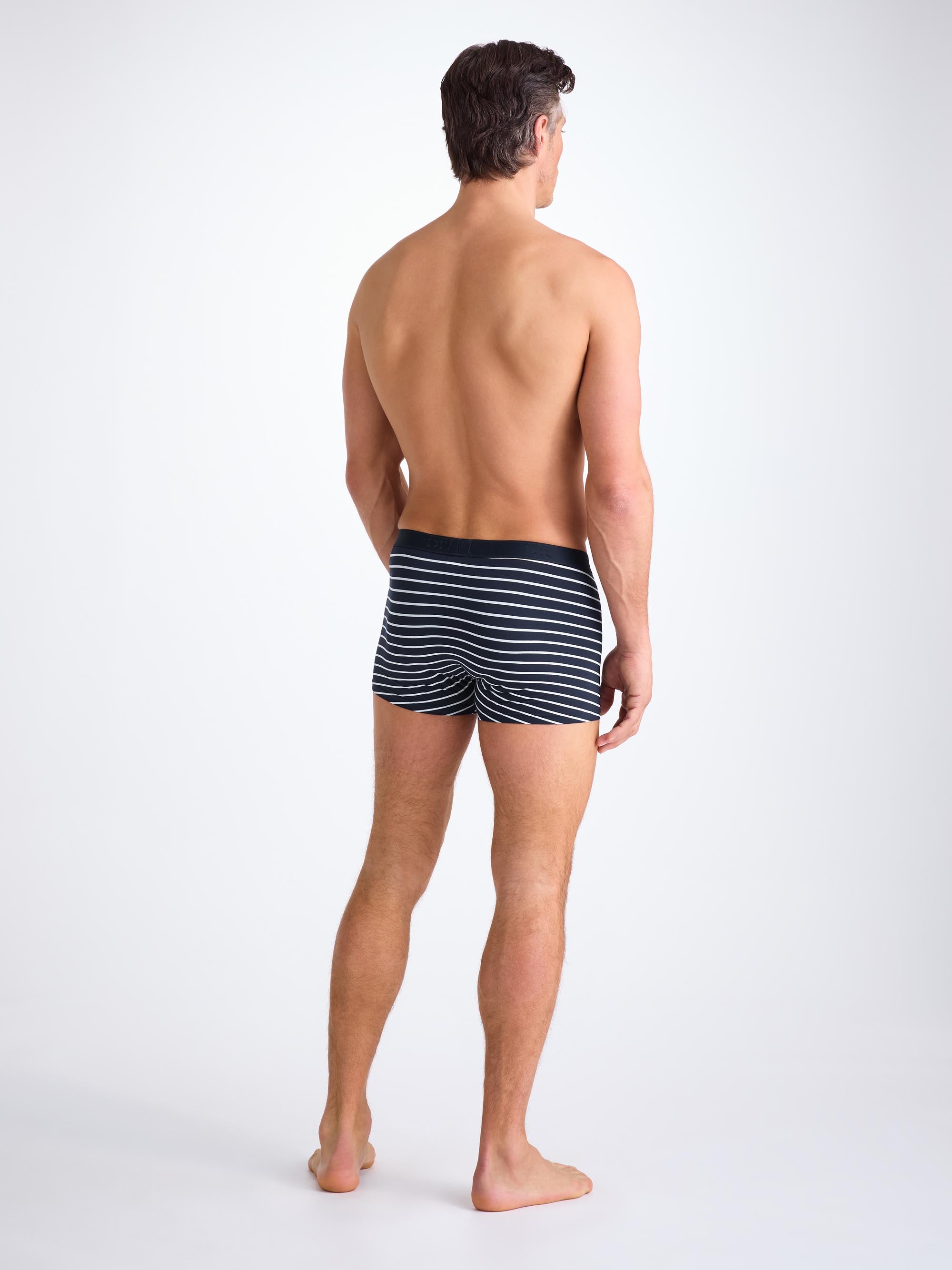 Men's Boxer Briefs Cotton Navy Stripe Print