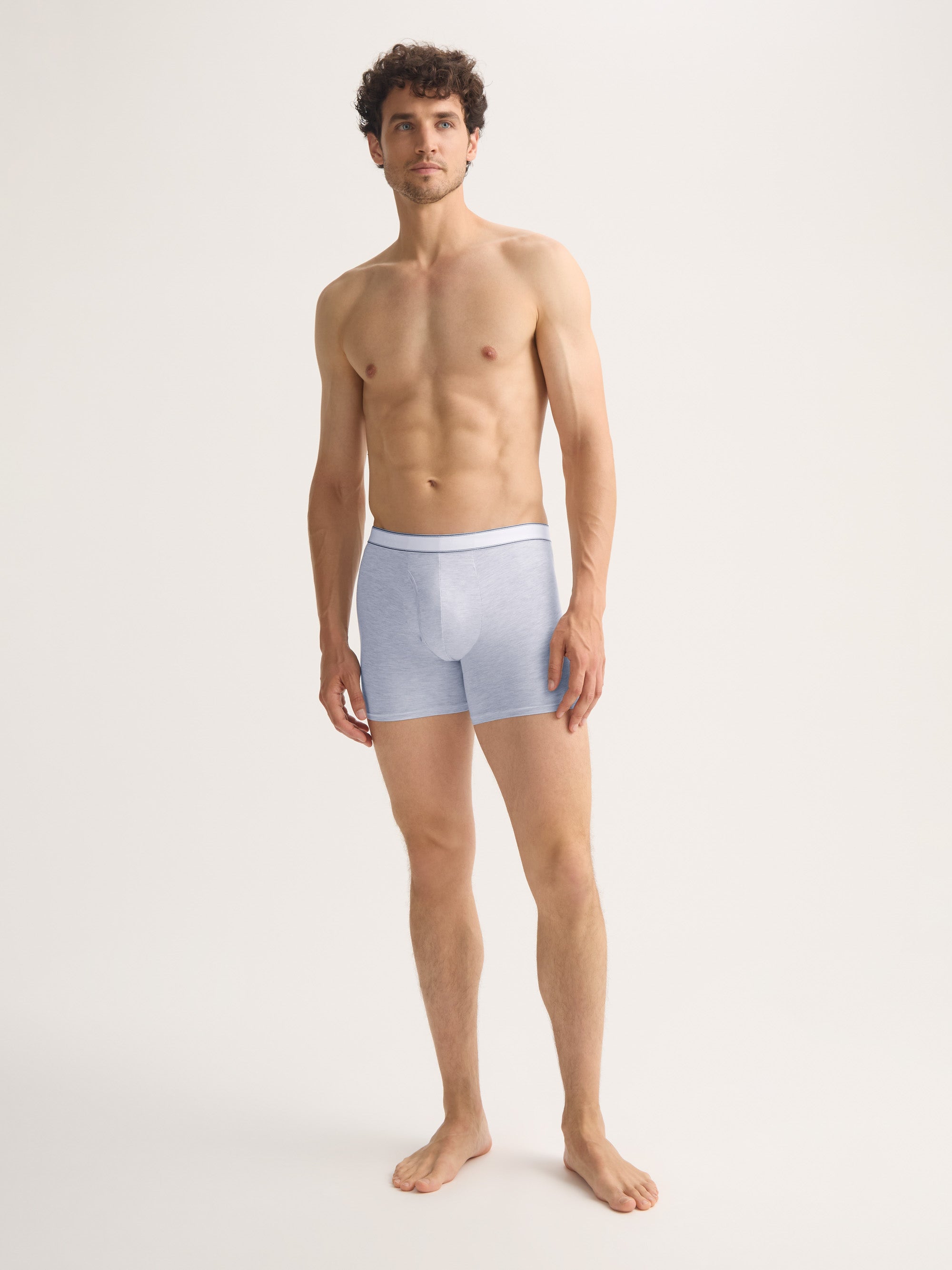 Men's Trunks Ethan Micro Modal Stretch Light Blue Marl