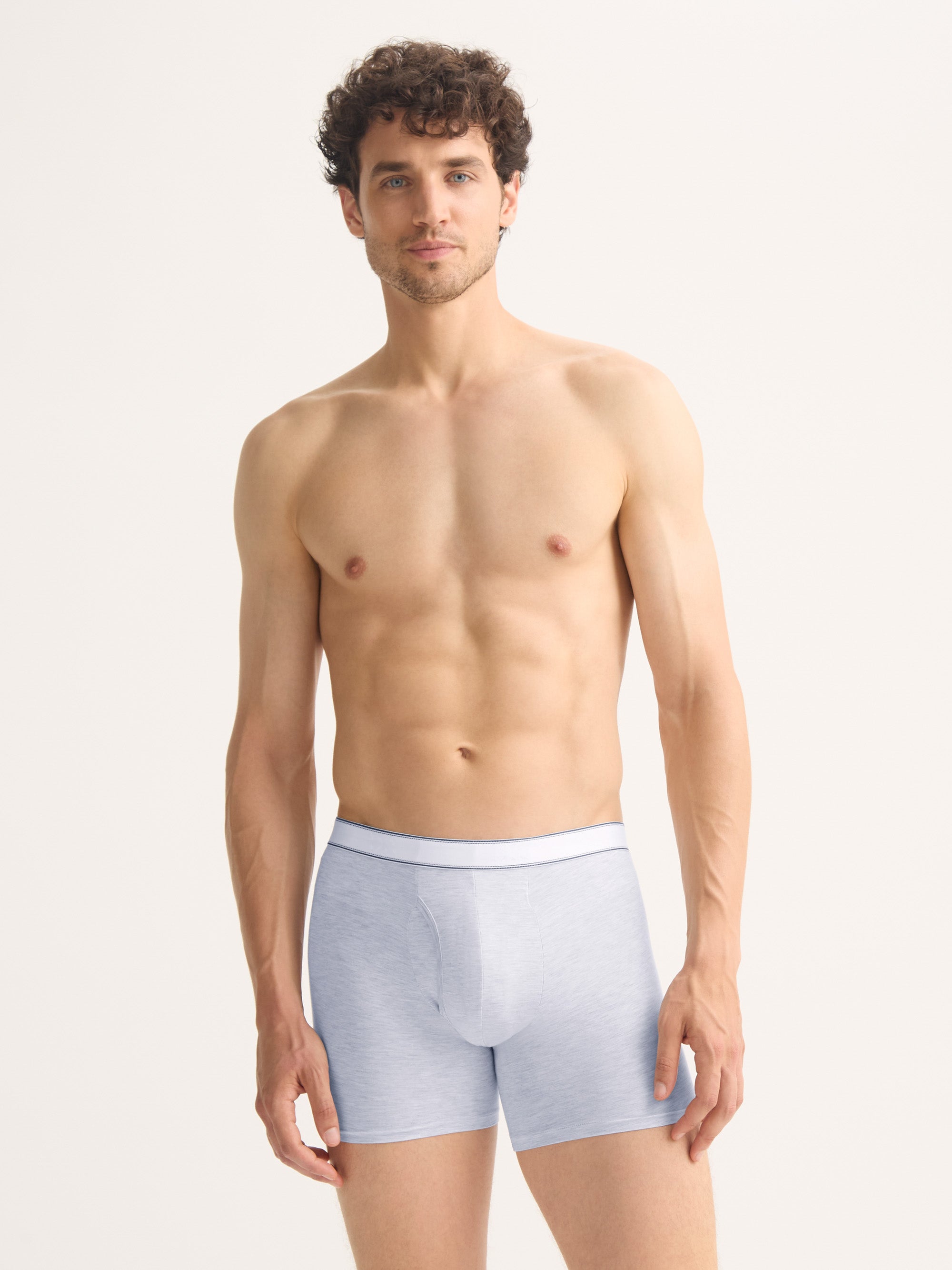 Men's Trunks Ethan Micro Modal Stretch Light Blue Marl
