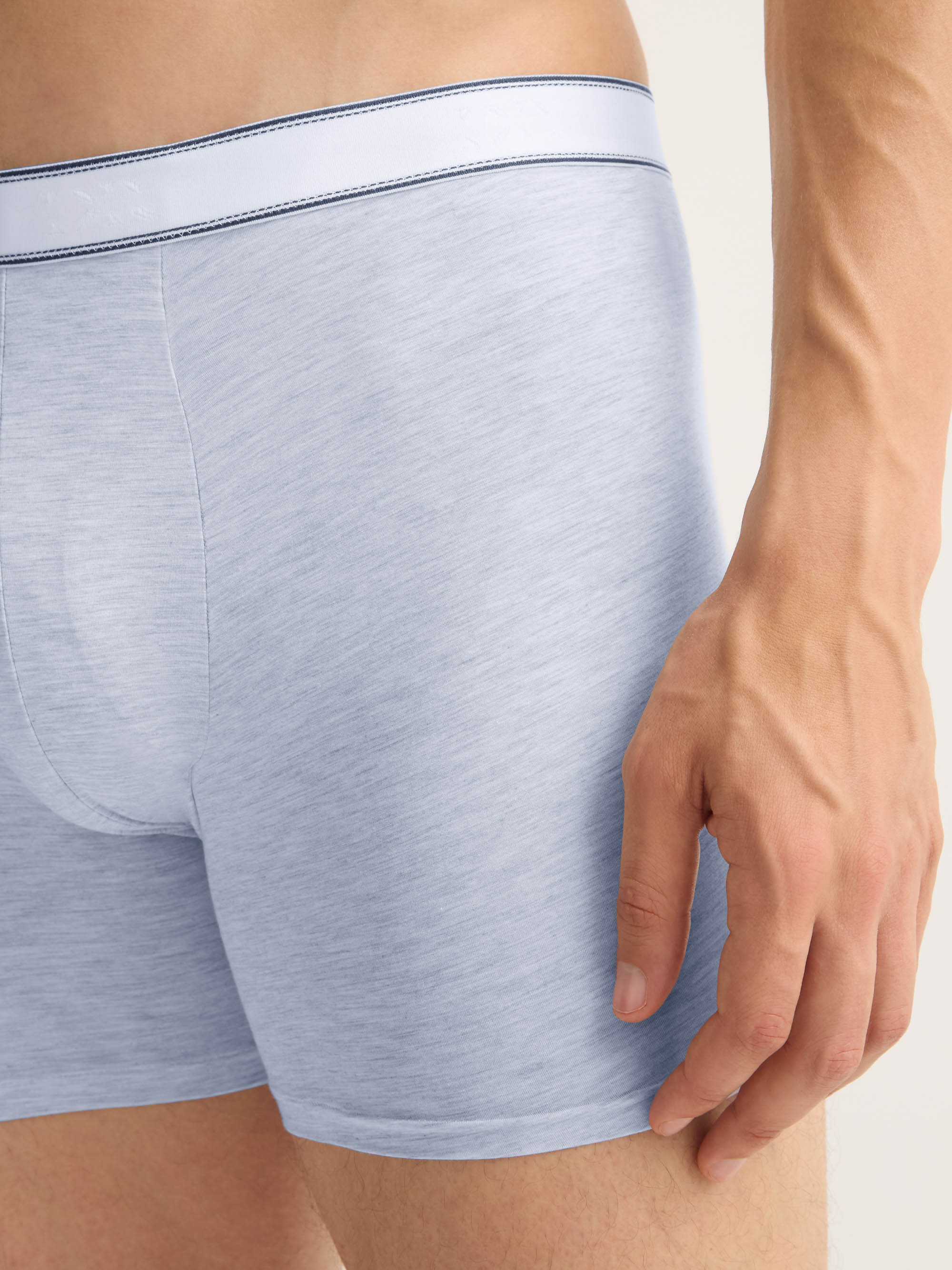Men's Trunks Ethan Micro Modal Stretch Light Blue Marl