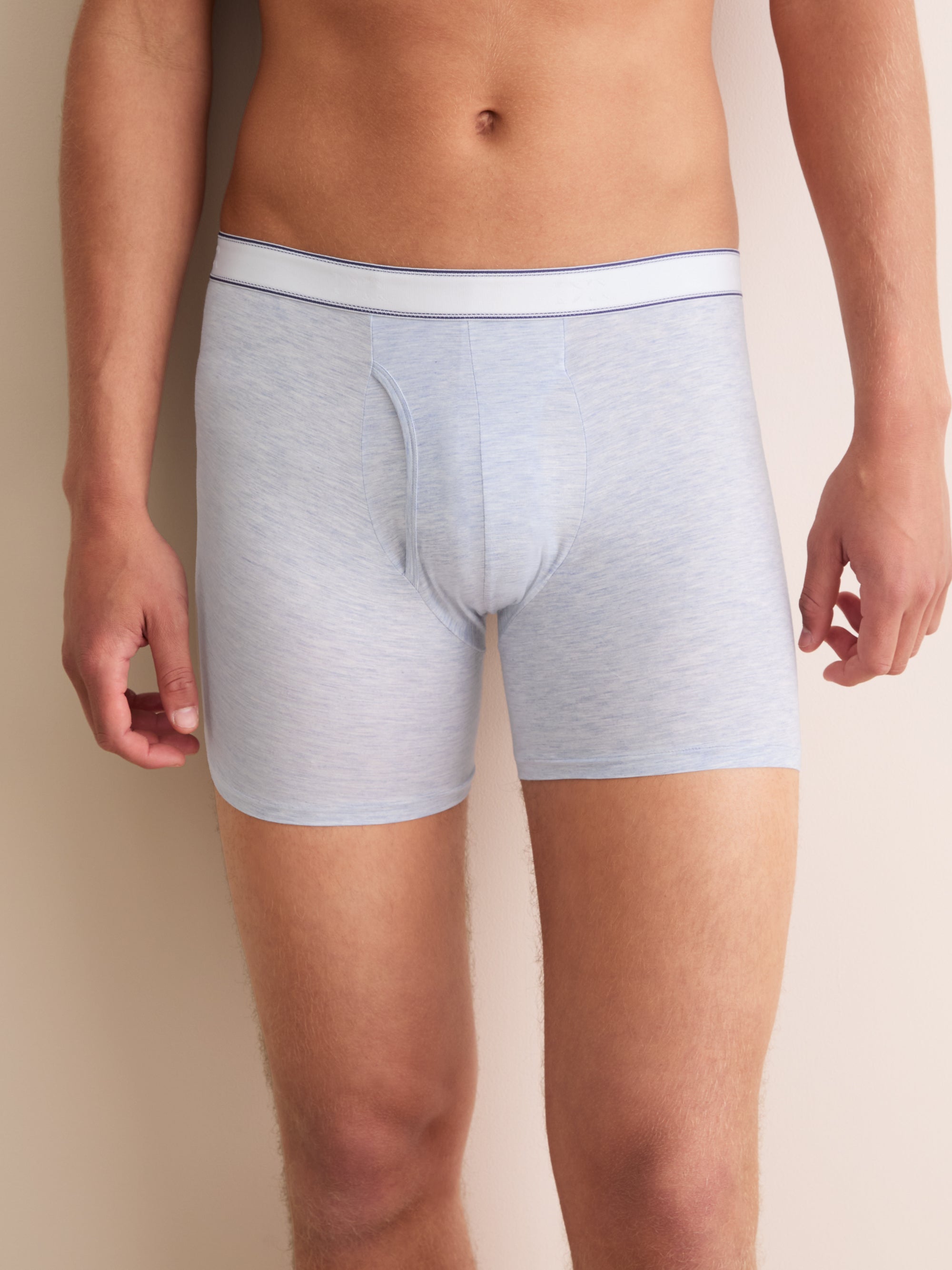 Men's Trunks Ethan Micro Modal Stretch Light Blue Marl
