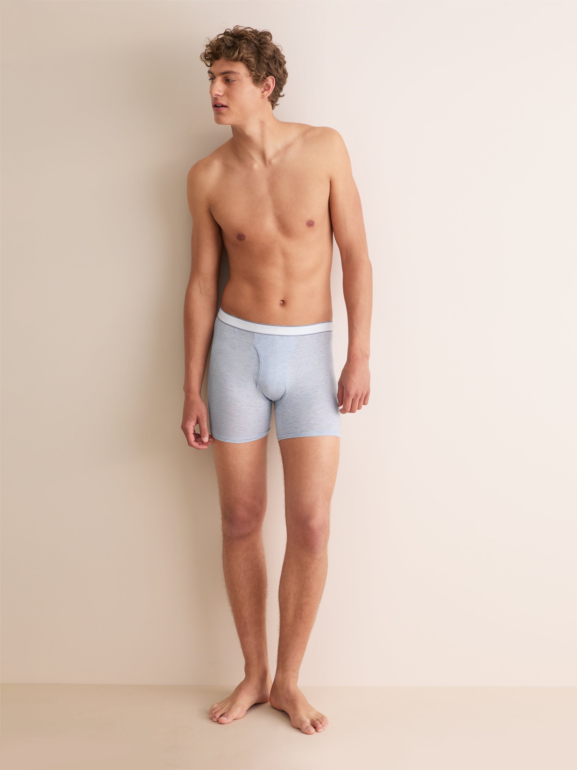 Men's Trunks Ethan Micro Modal Stretch Light Blue Marl