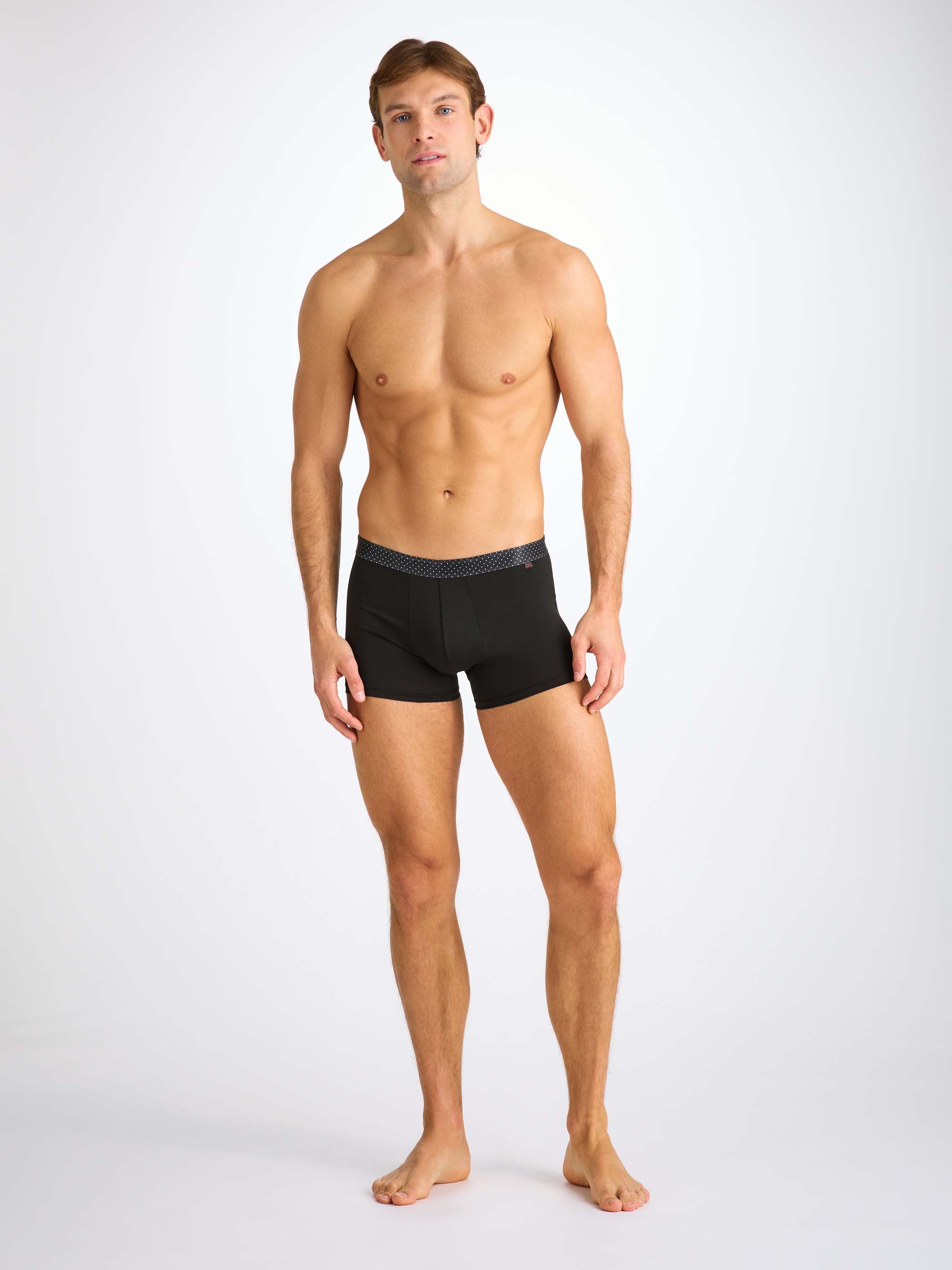 Men's Boxer Briefs Band 65 Pima Cotton Stretch Black