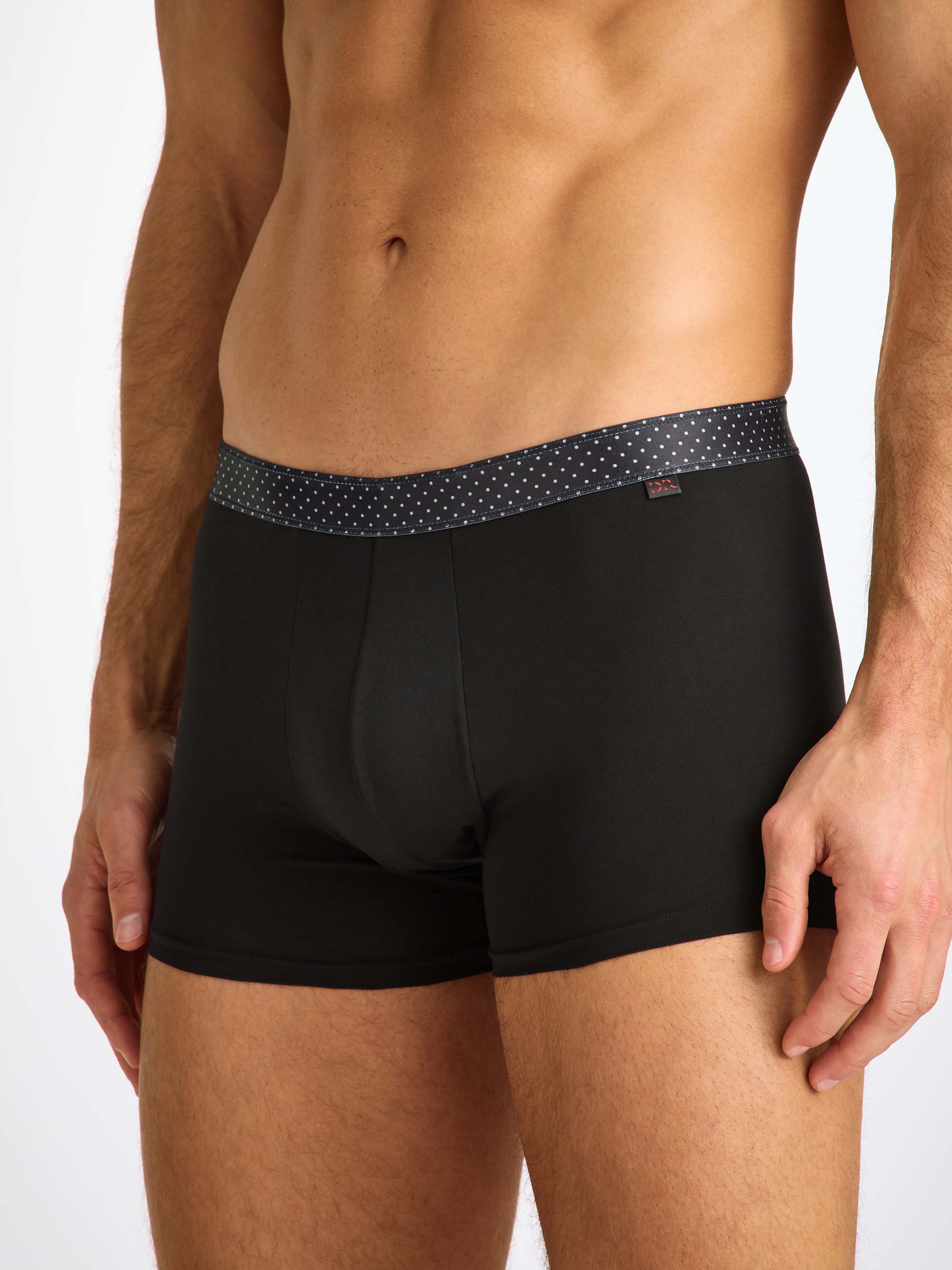 Men's Boxer Briefs Band 65 Pima Cotton Stretch Black