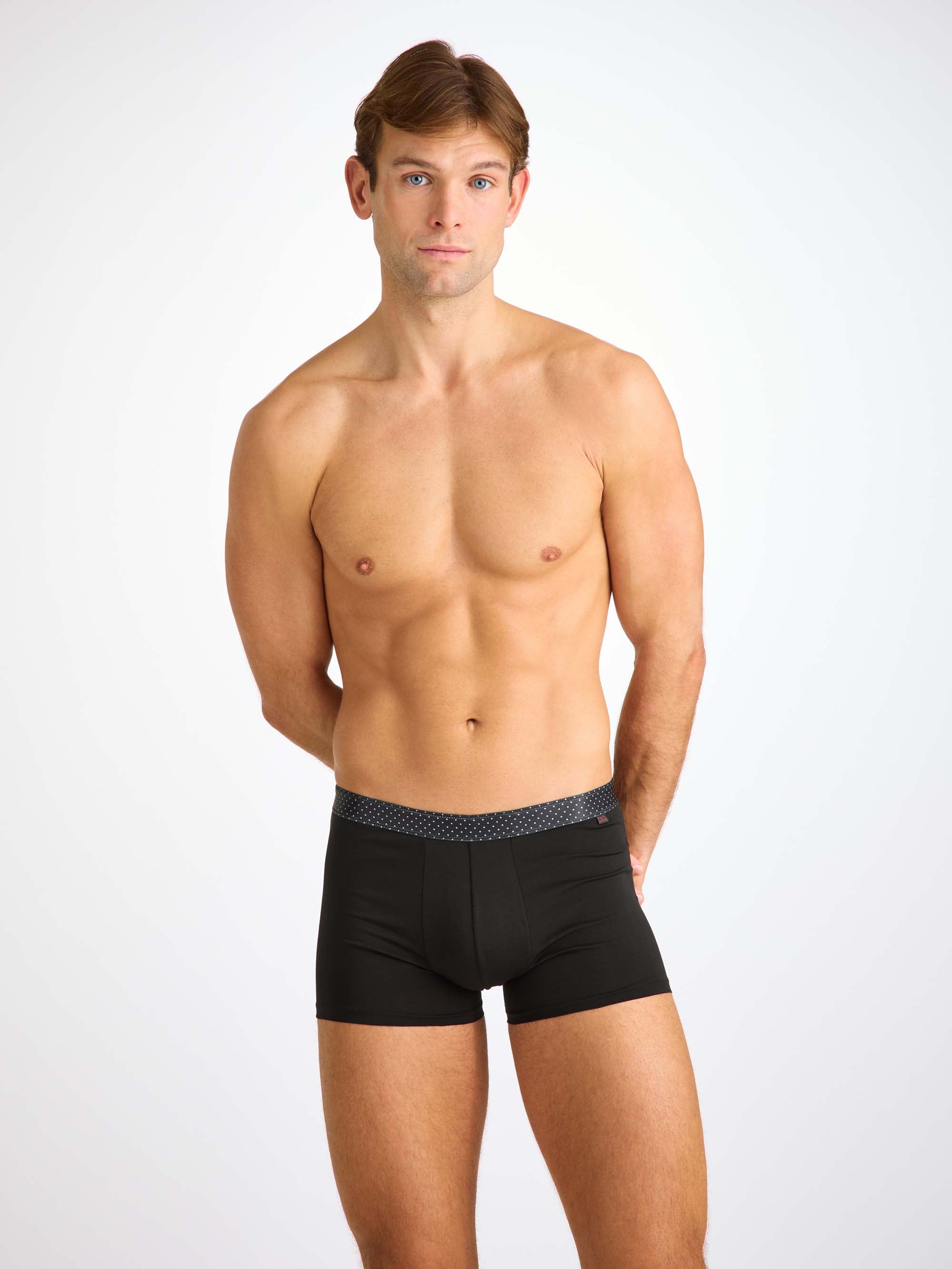 Men's Boxer Briefs Band 65 Pima Cotton Stretch Black