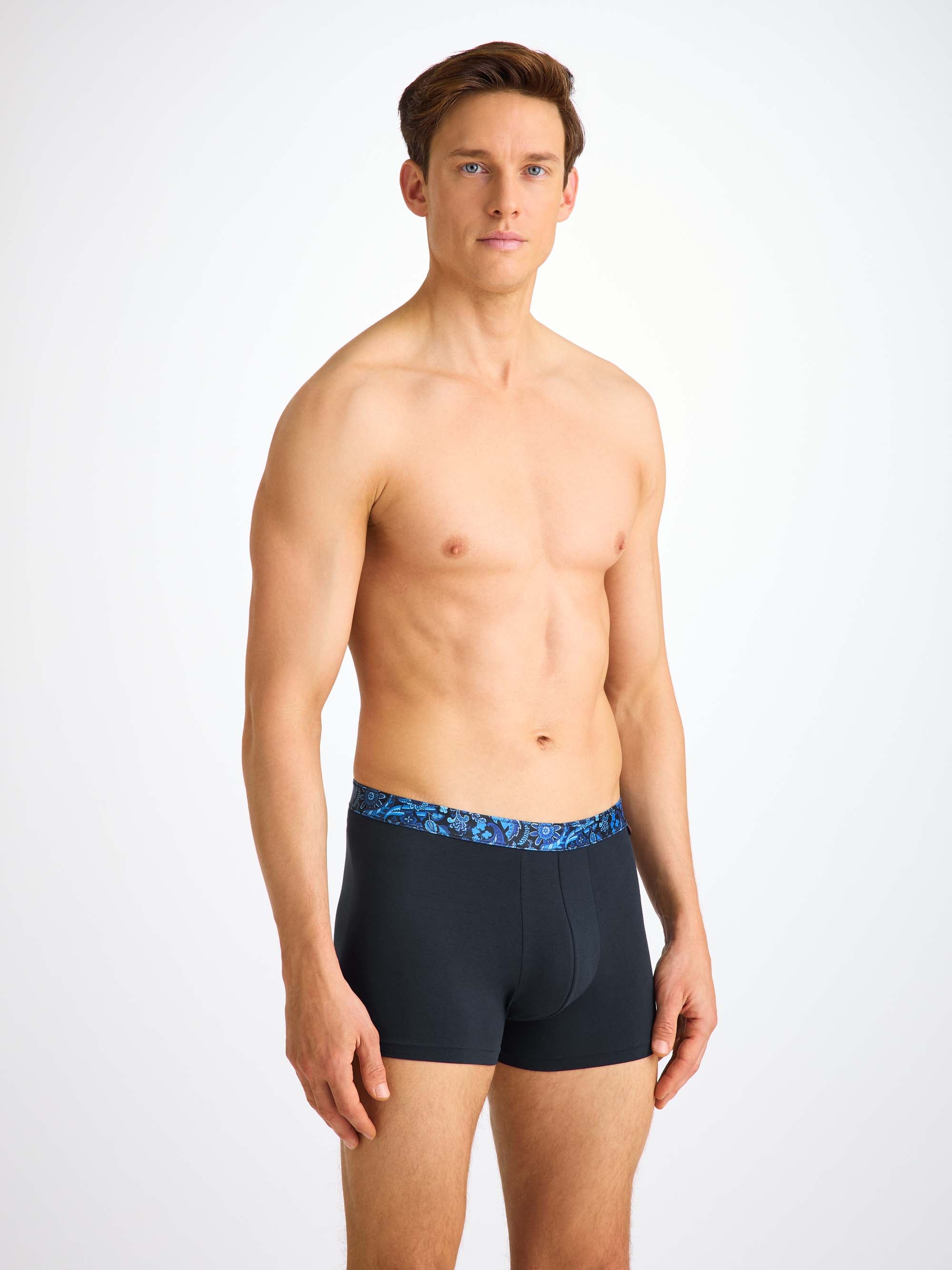 Men's Boxer Briefs Band 66 Pima Cotton Stretch Navy