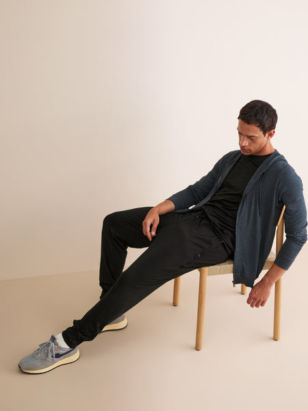 Men's Black Jersey Micro Modal Track Pants | Derek Rose