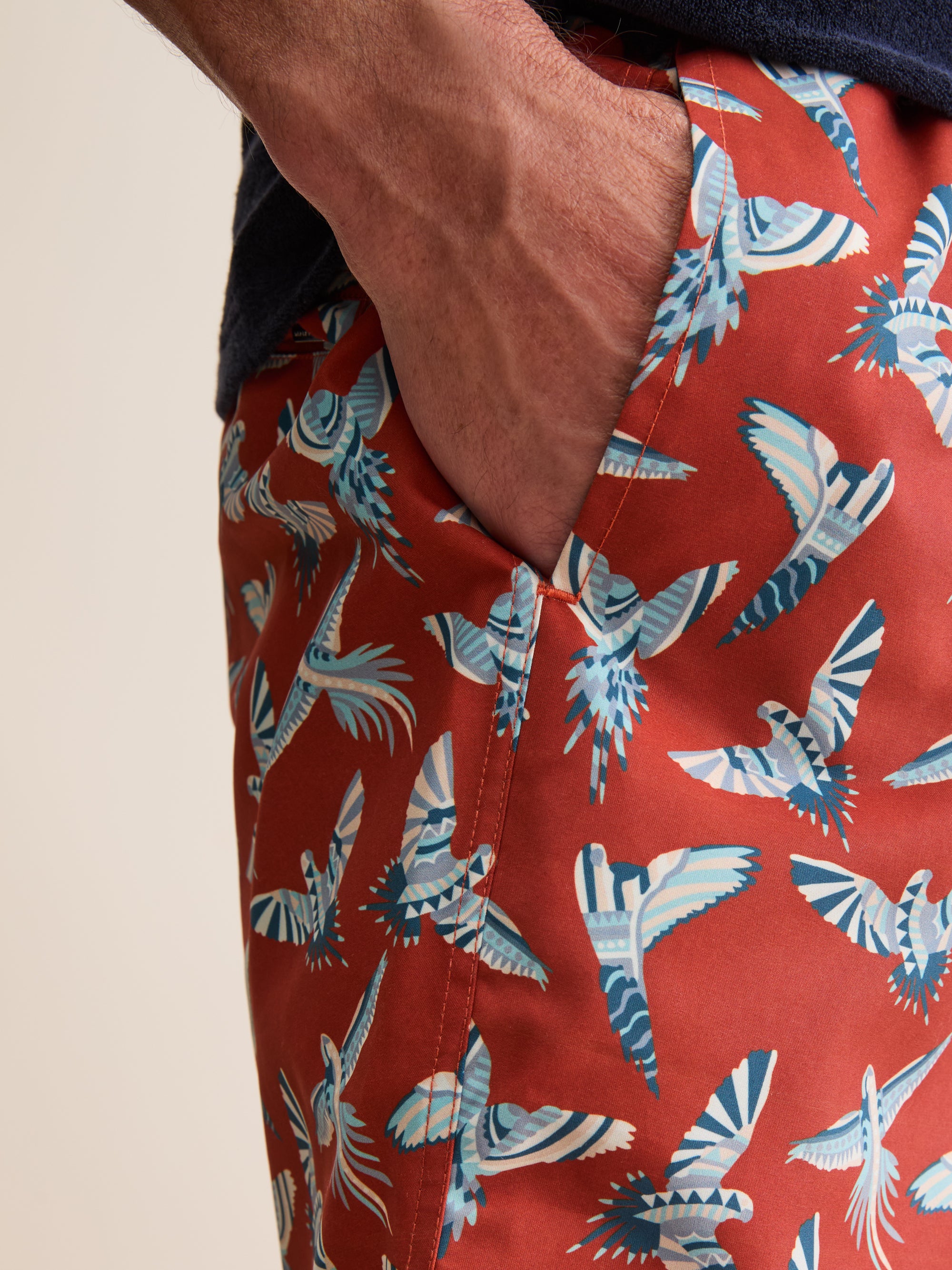 Men's Swim Shorts Parakeets of London Burnt Orange