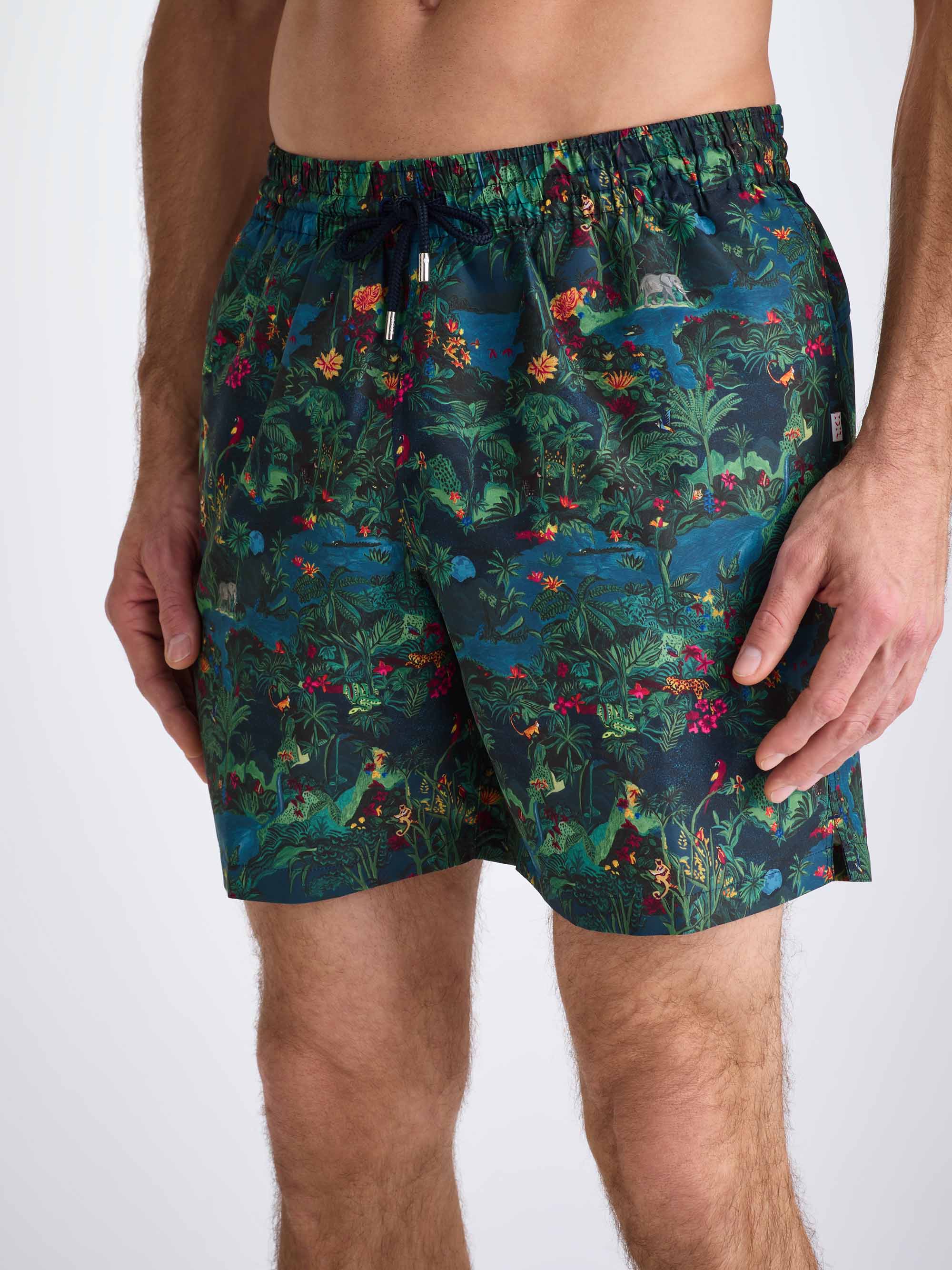 Men's Swim Shorts Multi Midnight Jungle Print