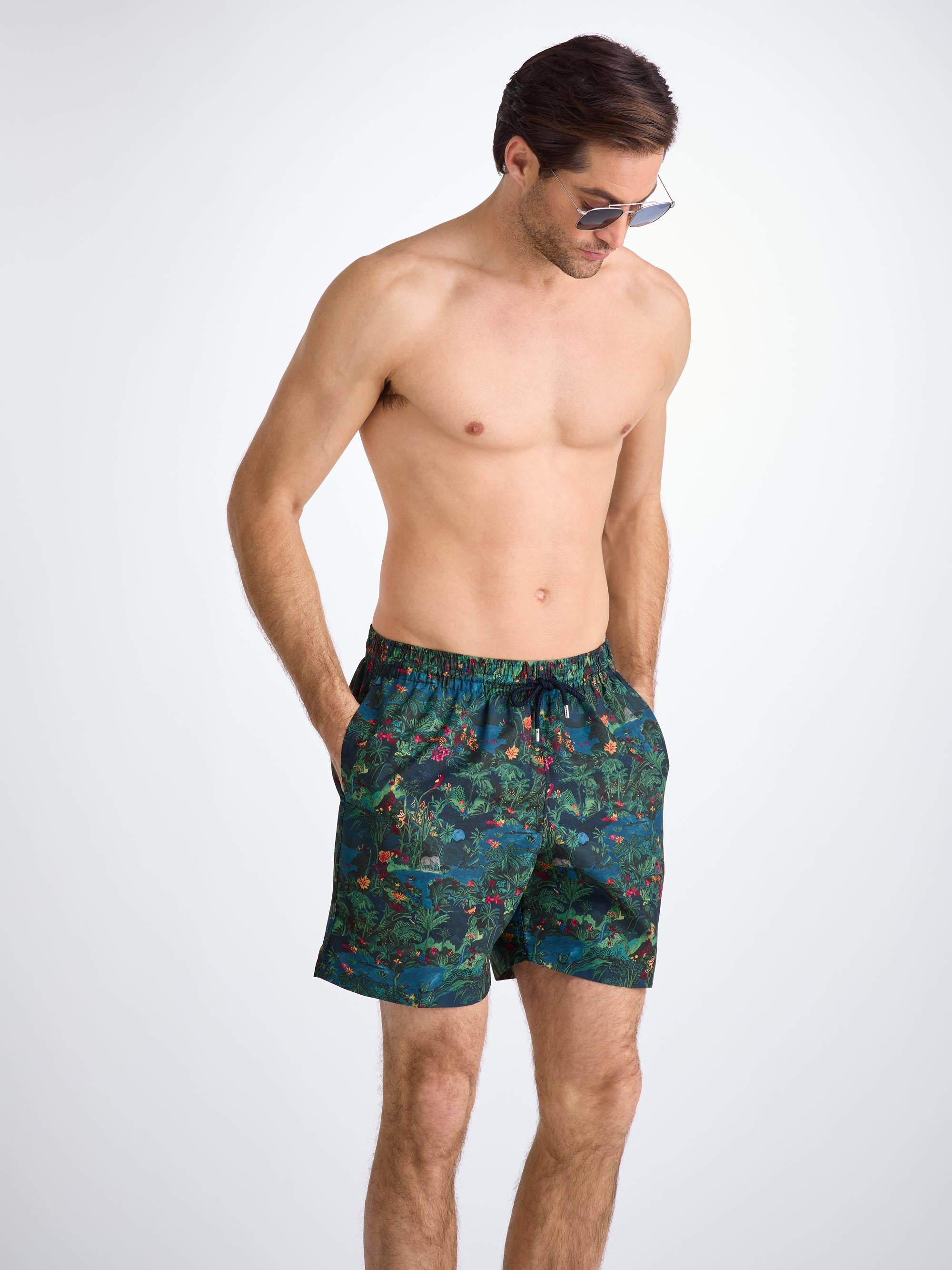 Men's Swim Shorts Multi Midnight Jungle Print