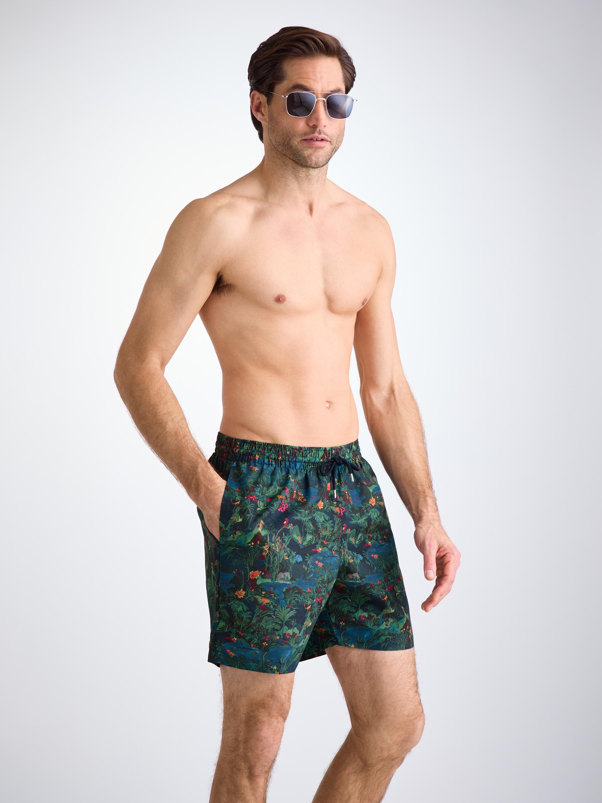 Men's Swim Shorts Multi Midnight Jungle Print