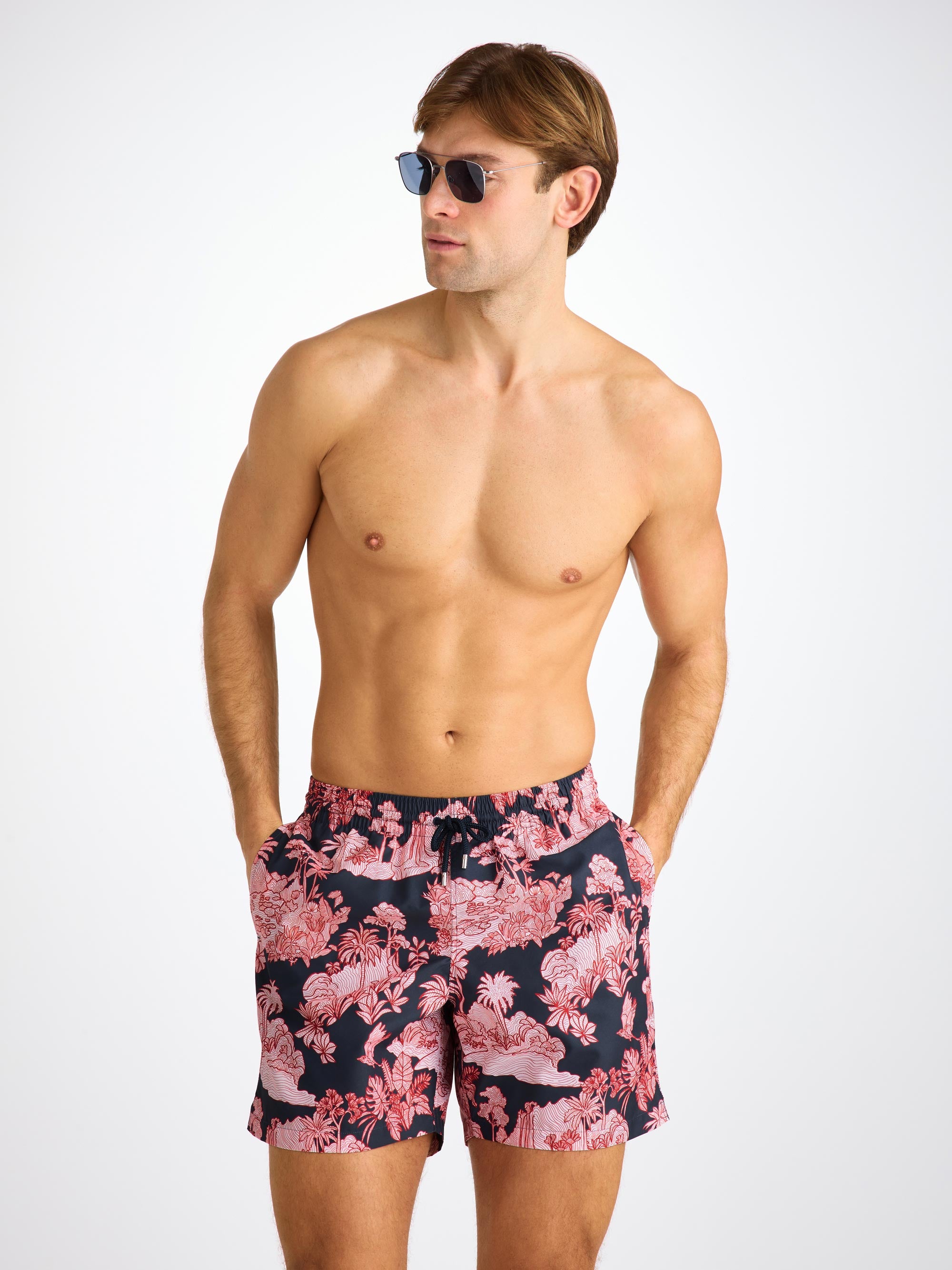 Men's Swim Shorts Navy Island Hopping Print