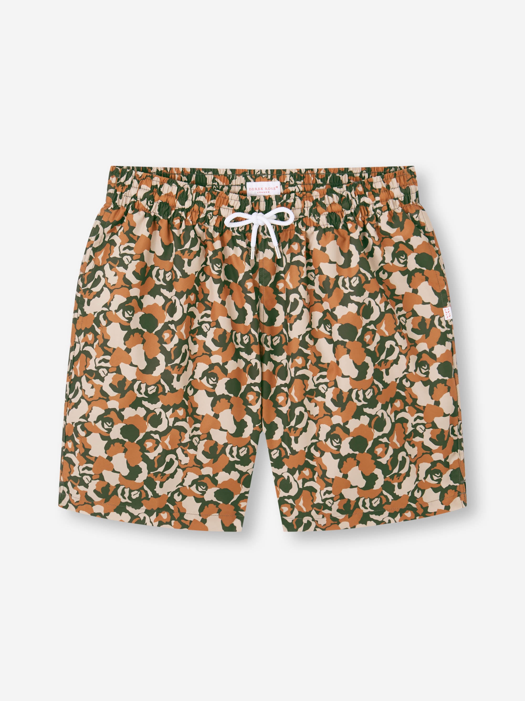 Men's Swim Trunks Maui Green & Brick Multicolor Camo Rose 
