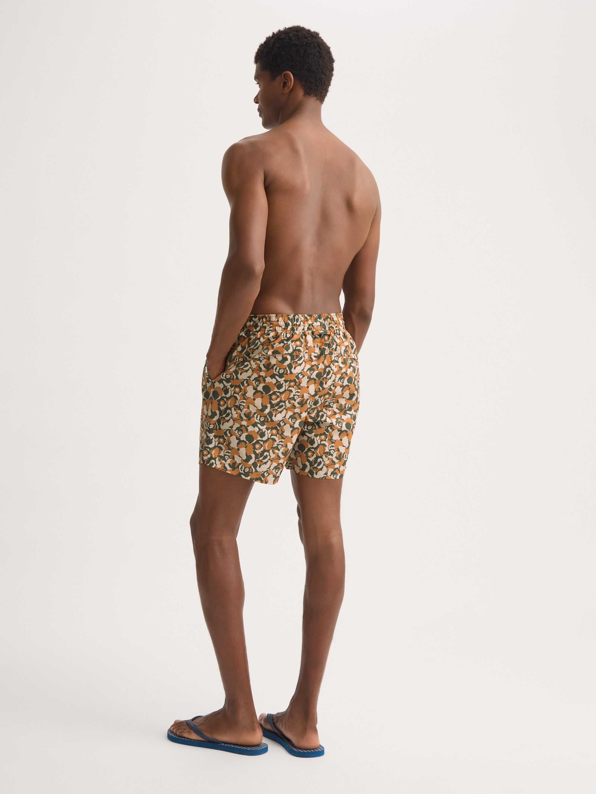 Men's Swim Trunks Maui Green & Brick Multicolor Camo Rose 