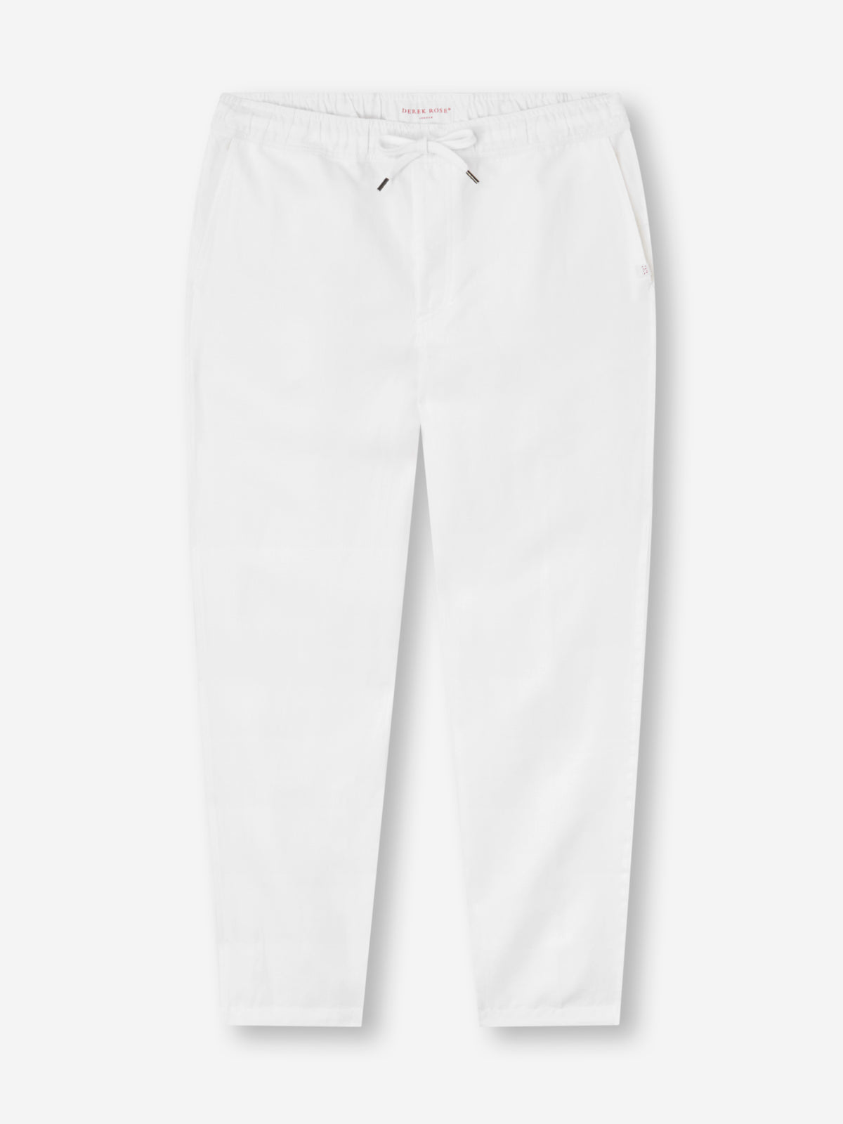 Derek Rose Men's Trousers Sydney Linen White