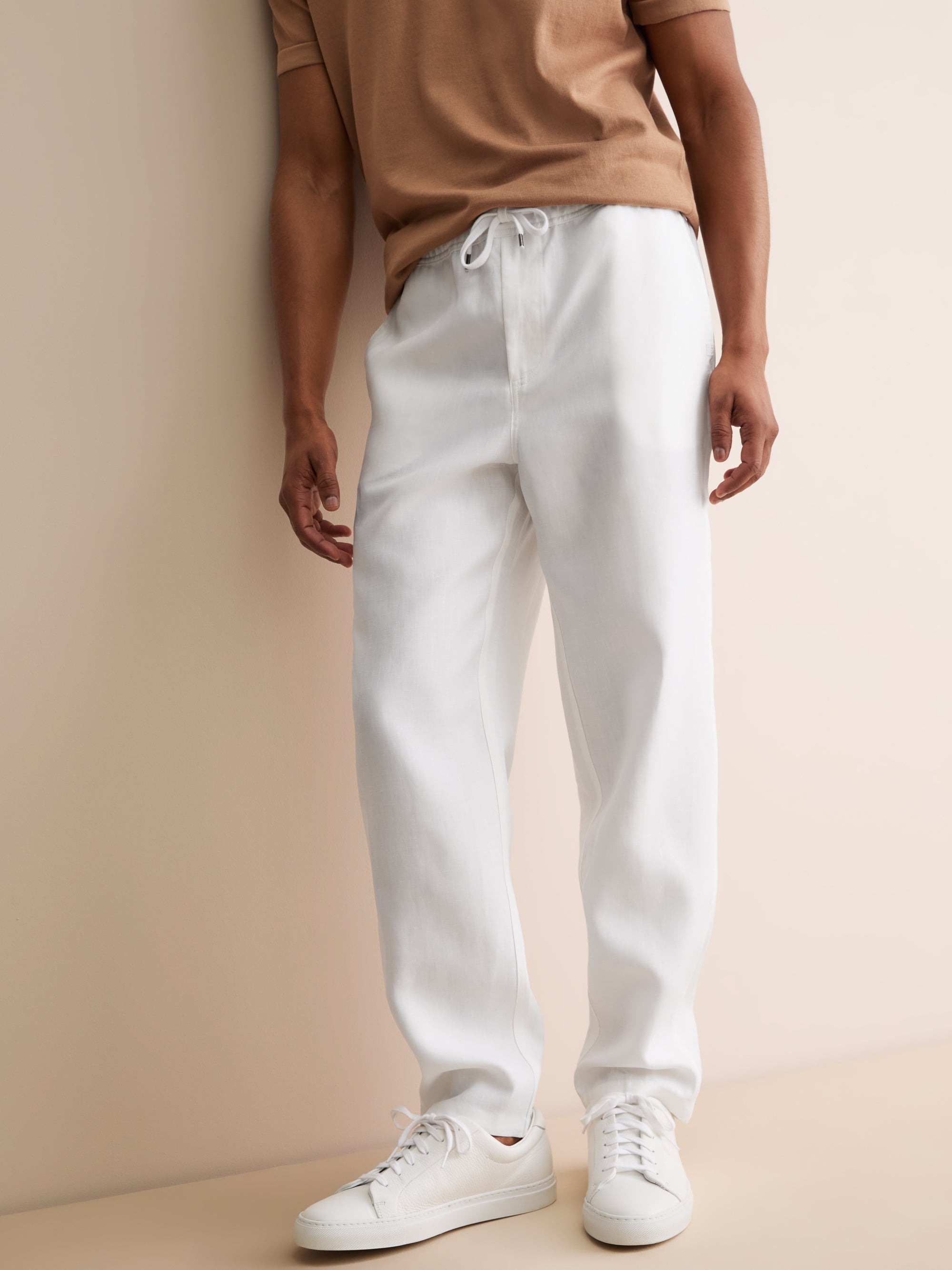 Men's Trousers Sydney Linen White