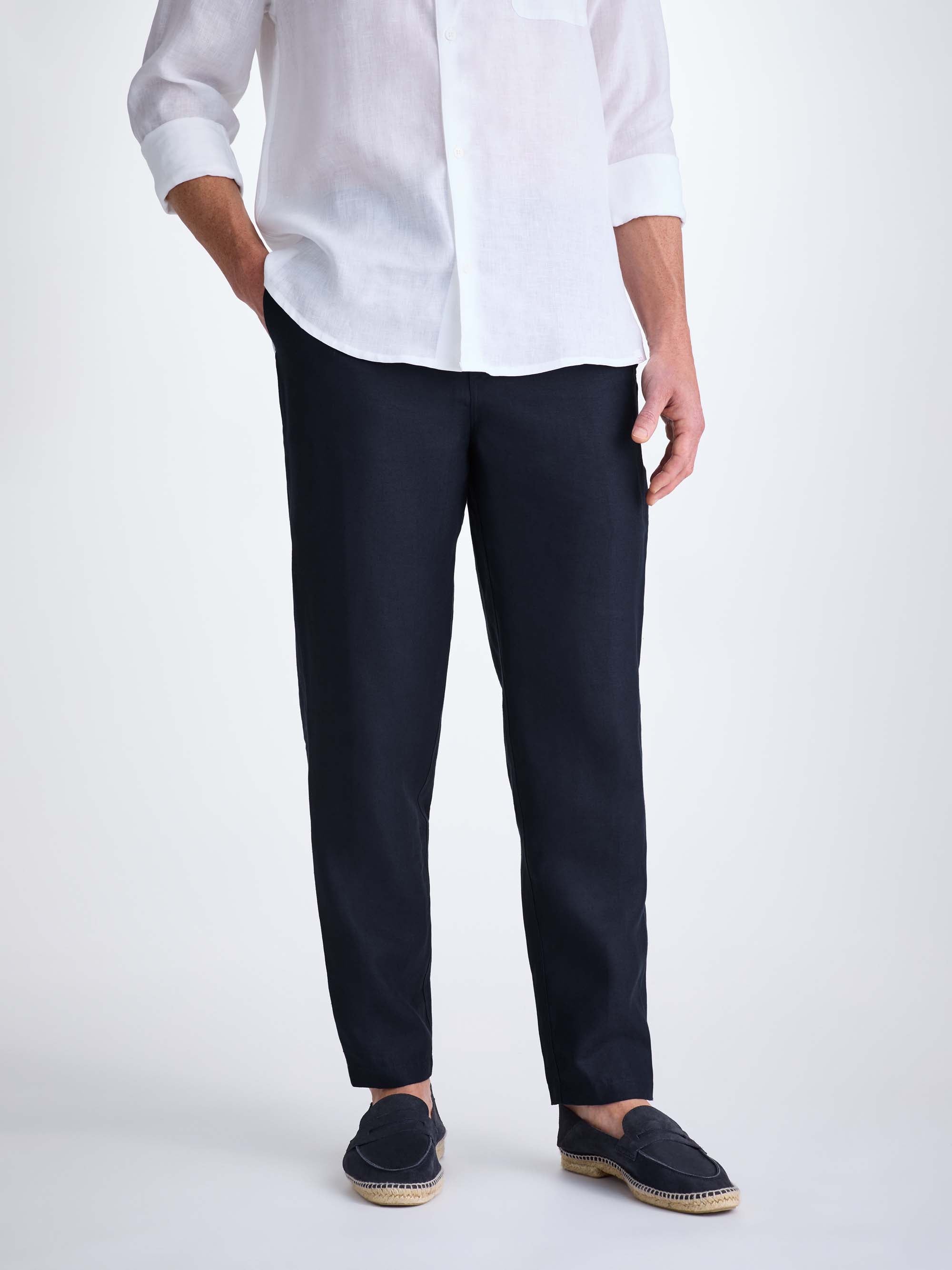 Men's Trousers Sydney Linen Navy