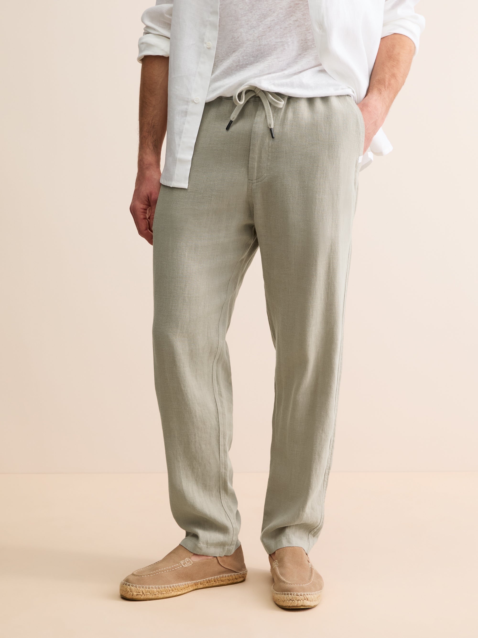 Men's Trousers Vienna Linen Sand Stone