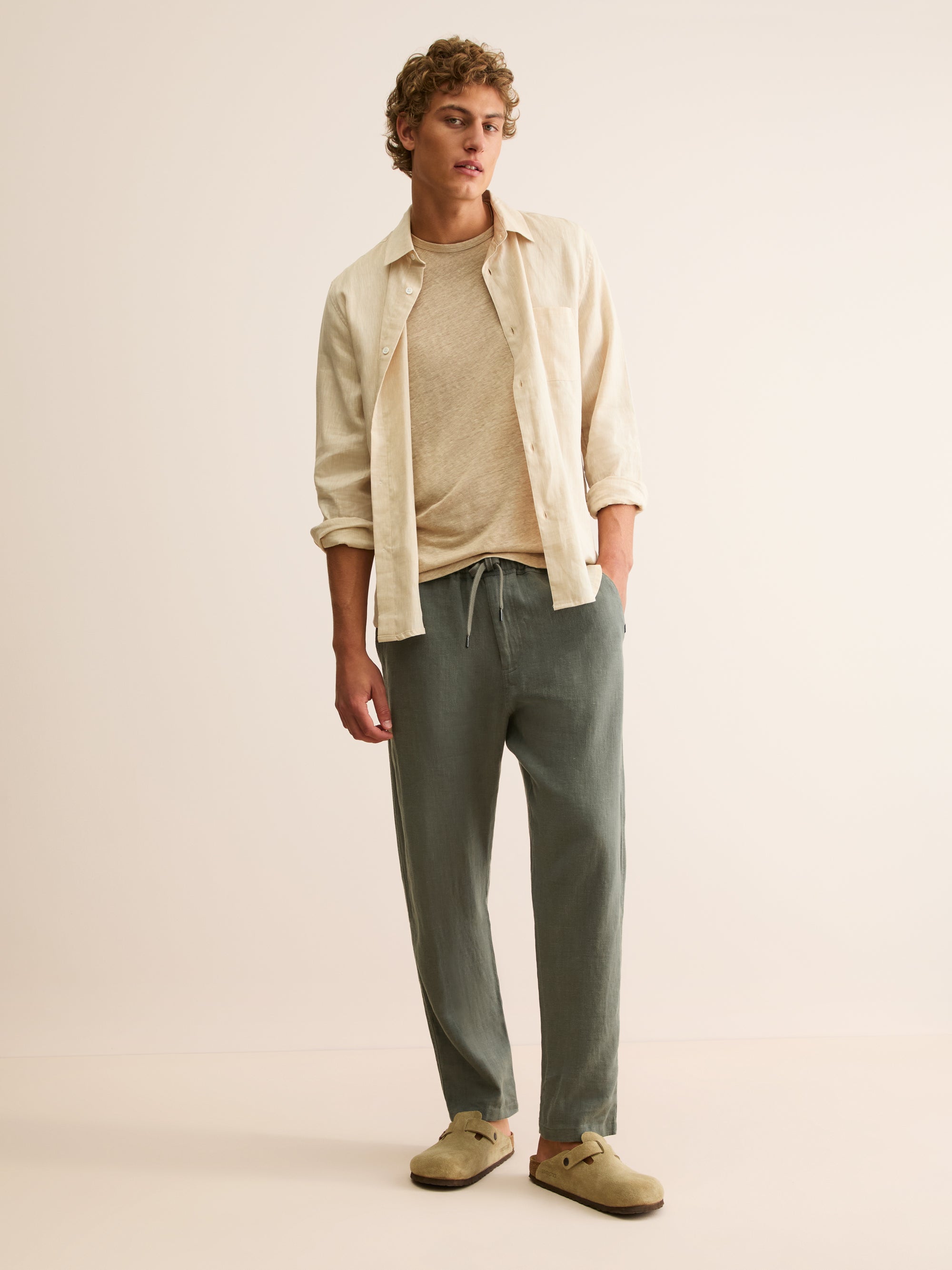 Men's Trousers Vienna Linen Khaki