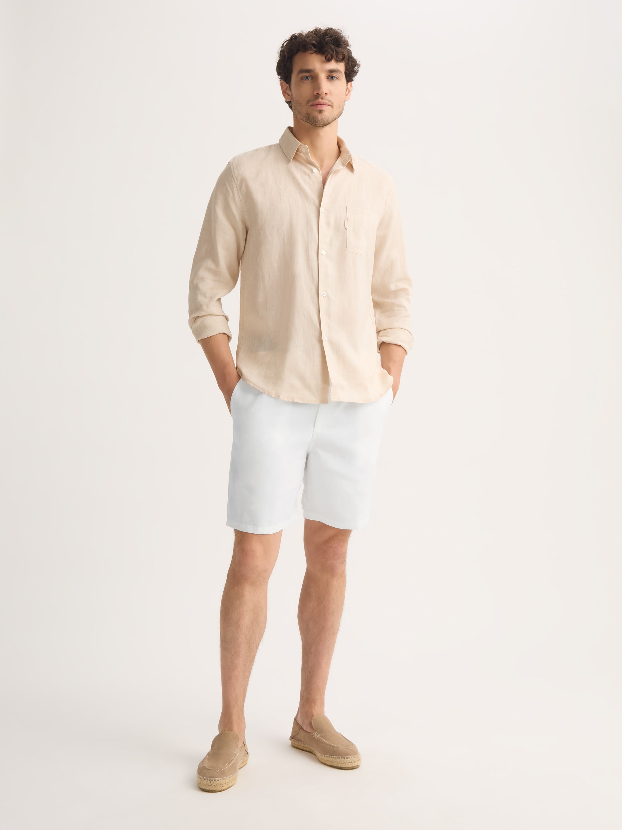 Men's Shorts Sydney Linen White