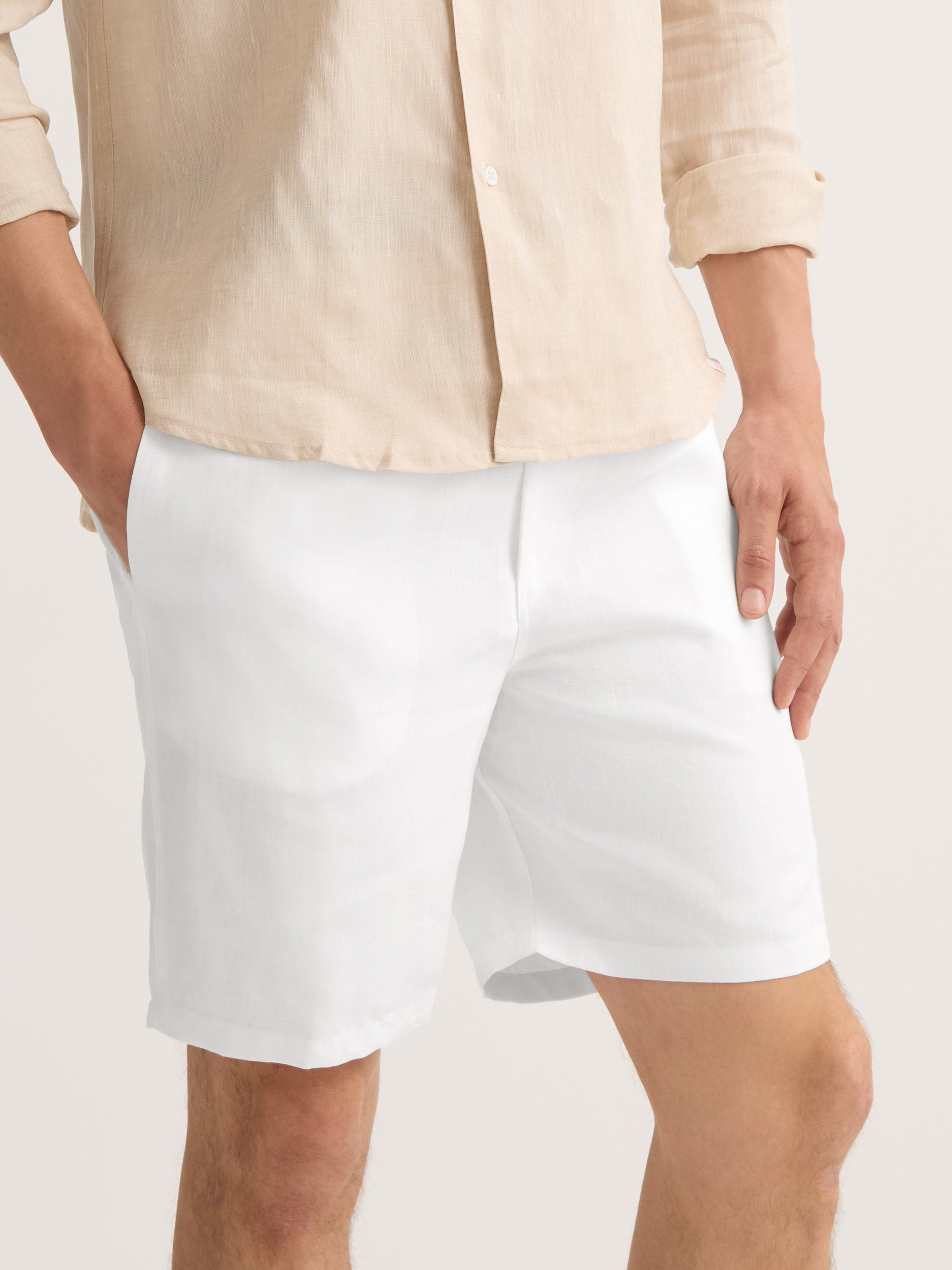 Men's Shorts Sydney Linen White