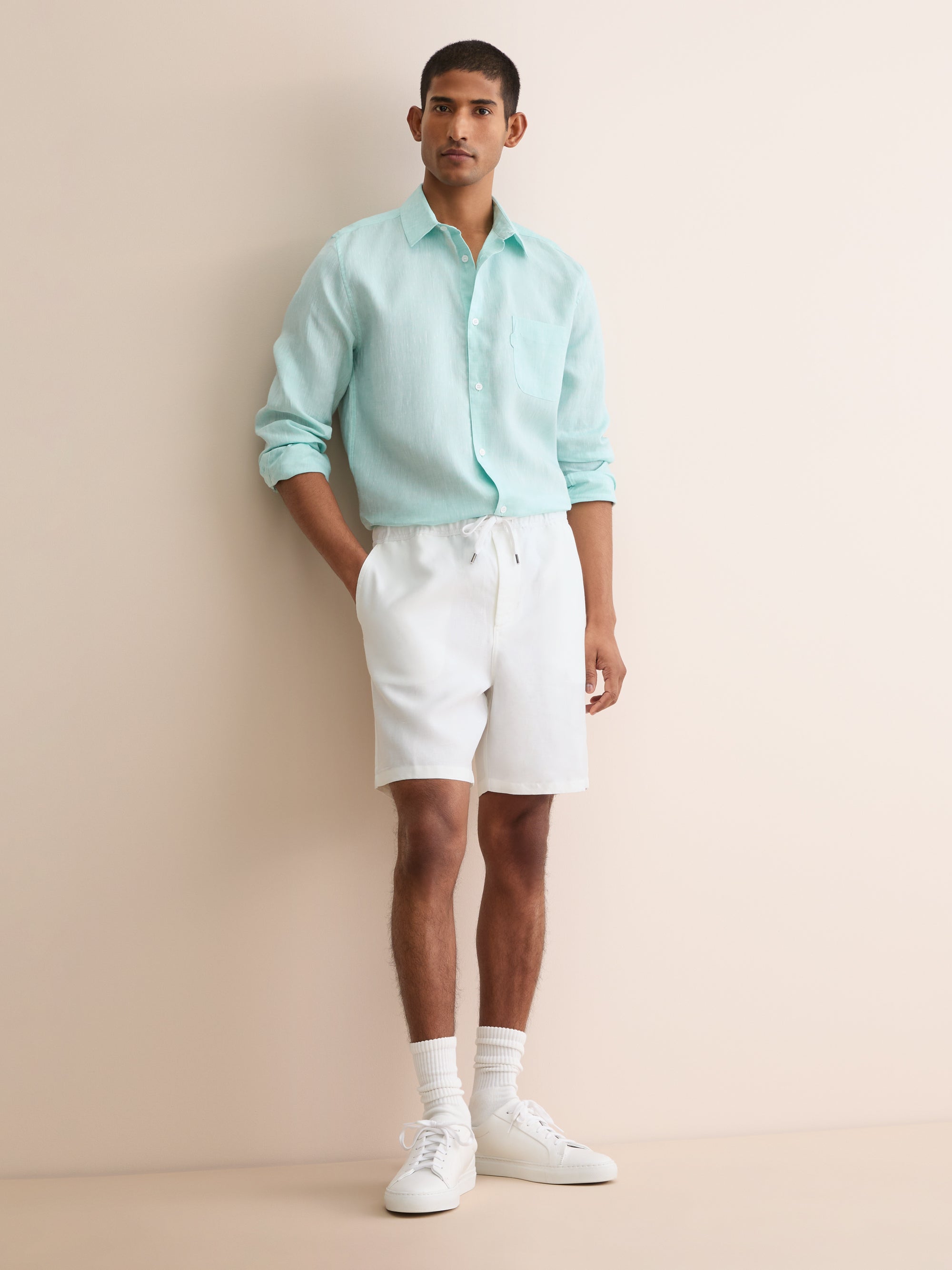 Men's Shorts Sydney Linen White