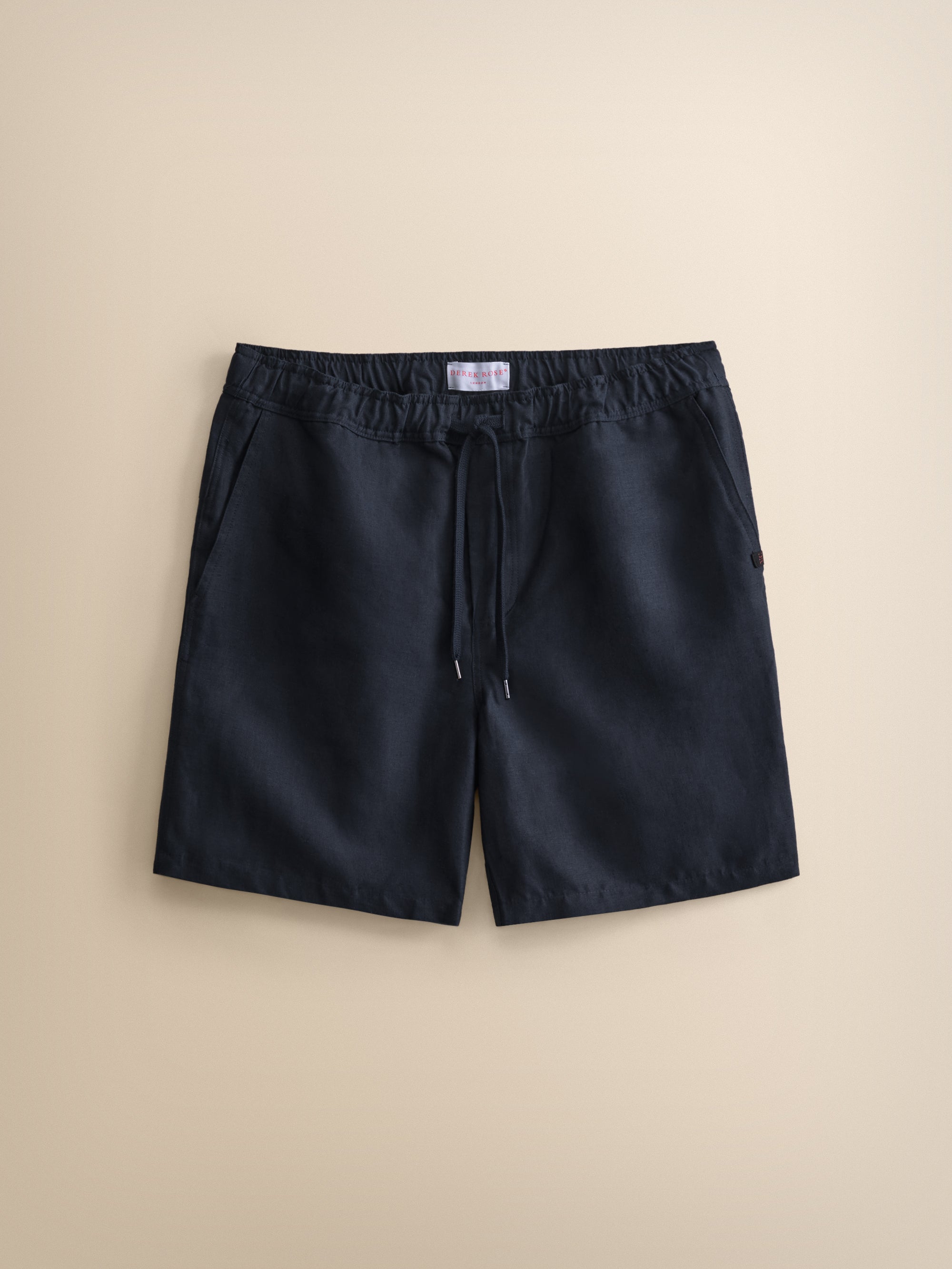 Men's Sydney Linen Shorts Navy | Derek Rose