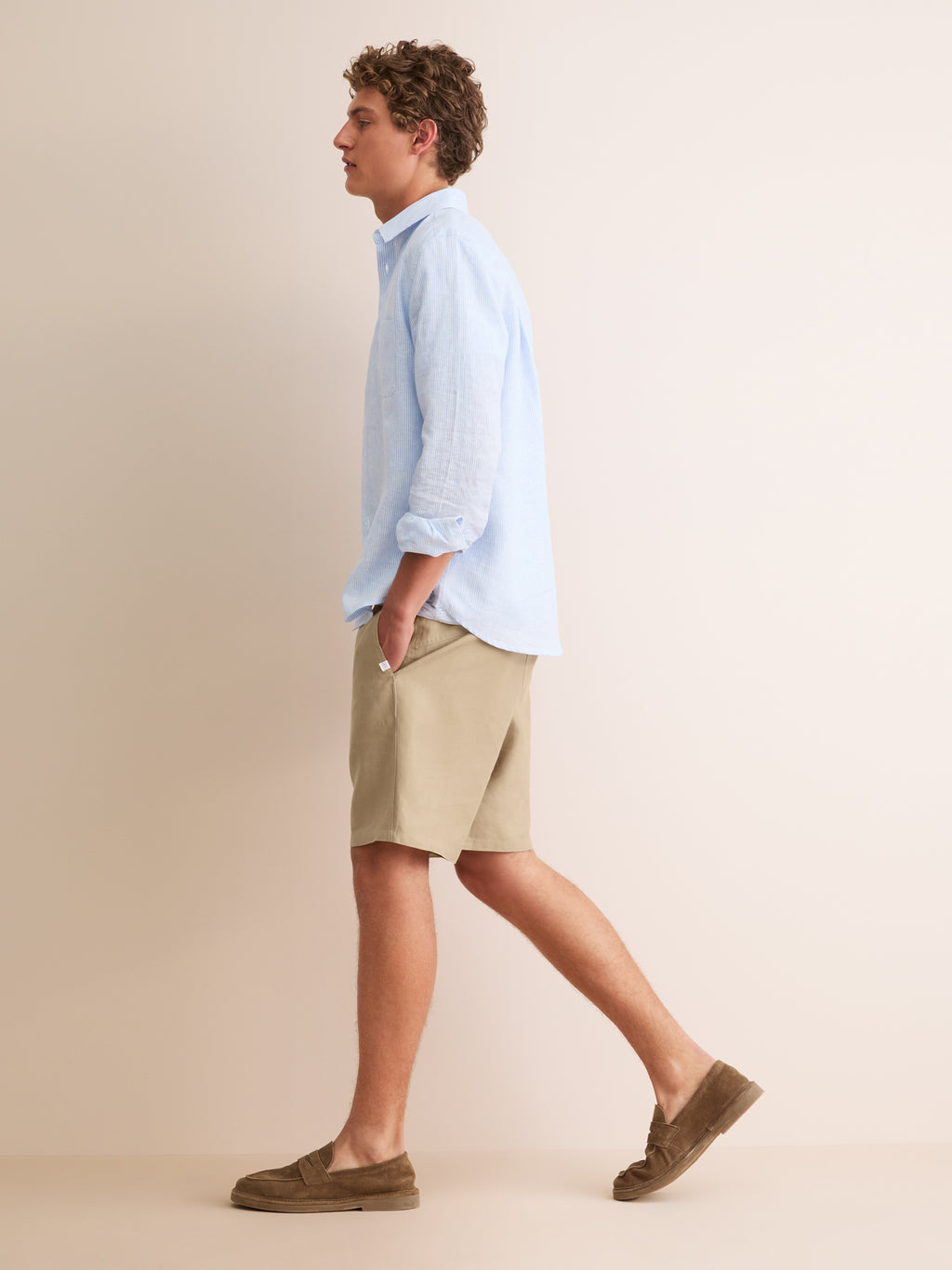 Derek Rose Sydney Linen Shorts Camel