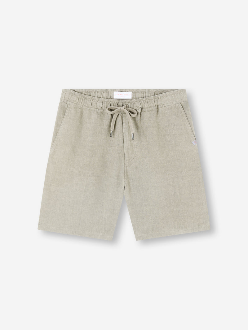 Garden Party Texture — Vienna Linen Shorts Sand Stone