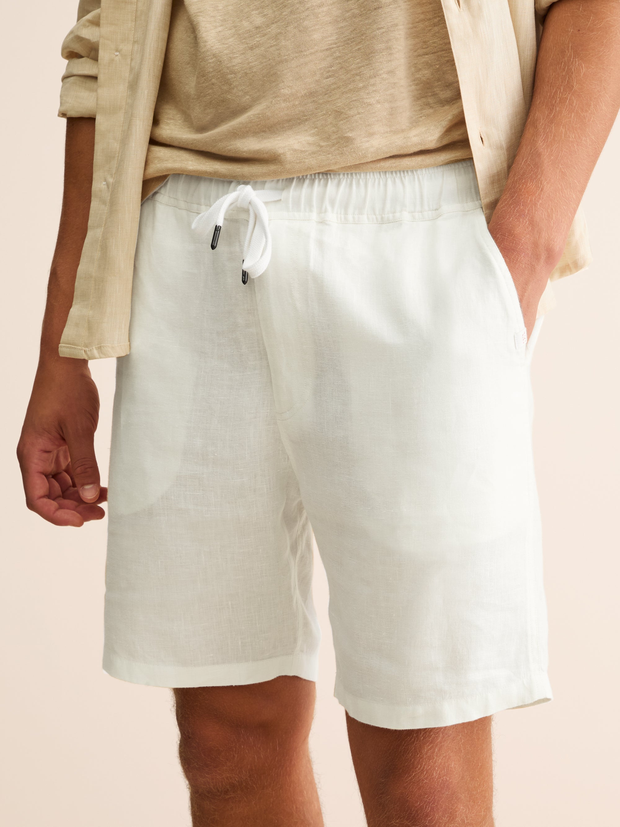 Men's Shorts Vienna Linen Off-White | Derek Rose