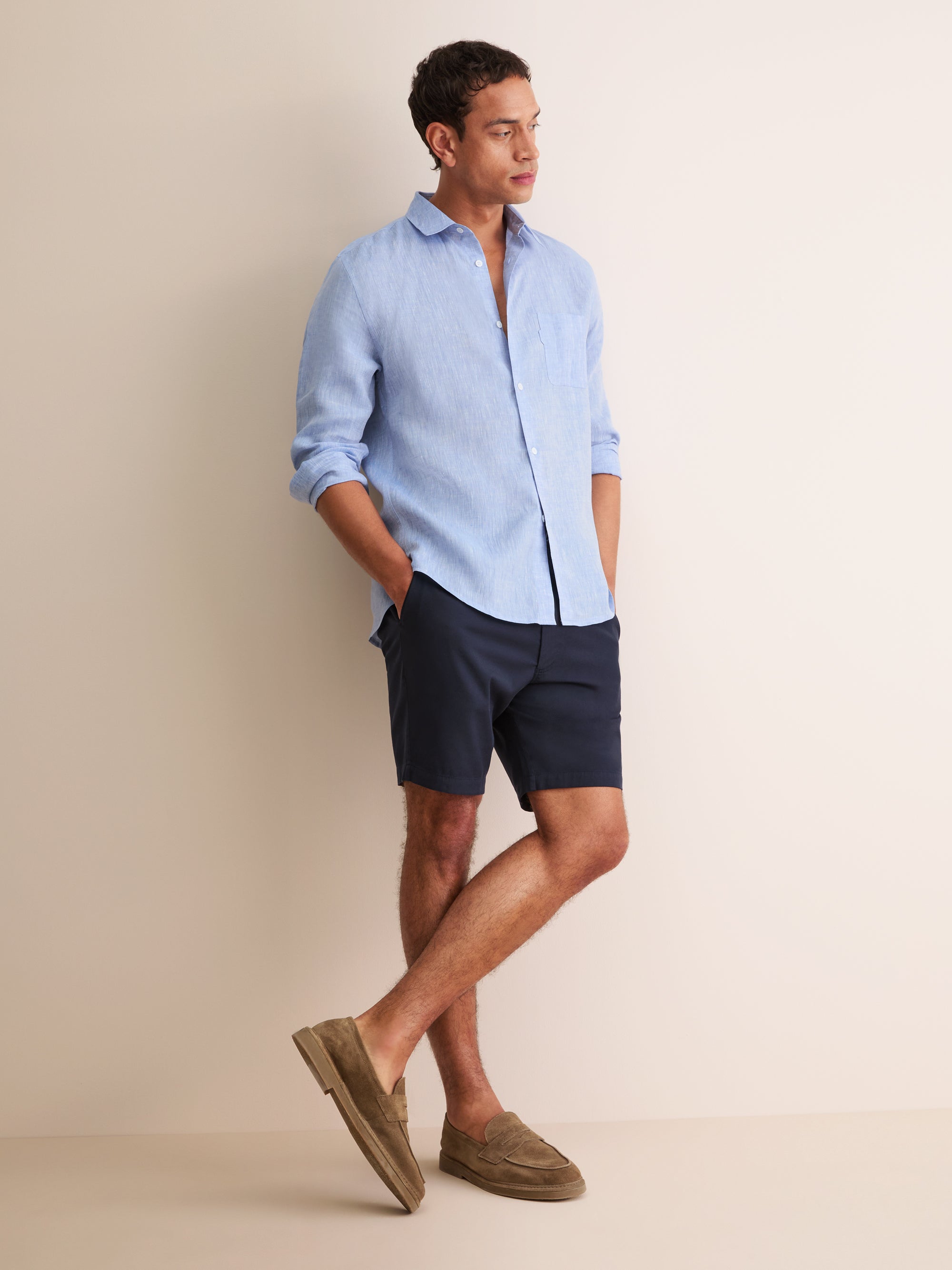 Men's Shirt Monaco Linen Blue