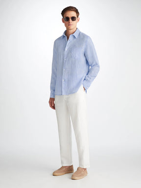 Men's Shirt Monaco Linen Blue
